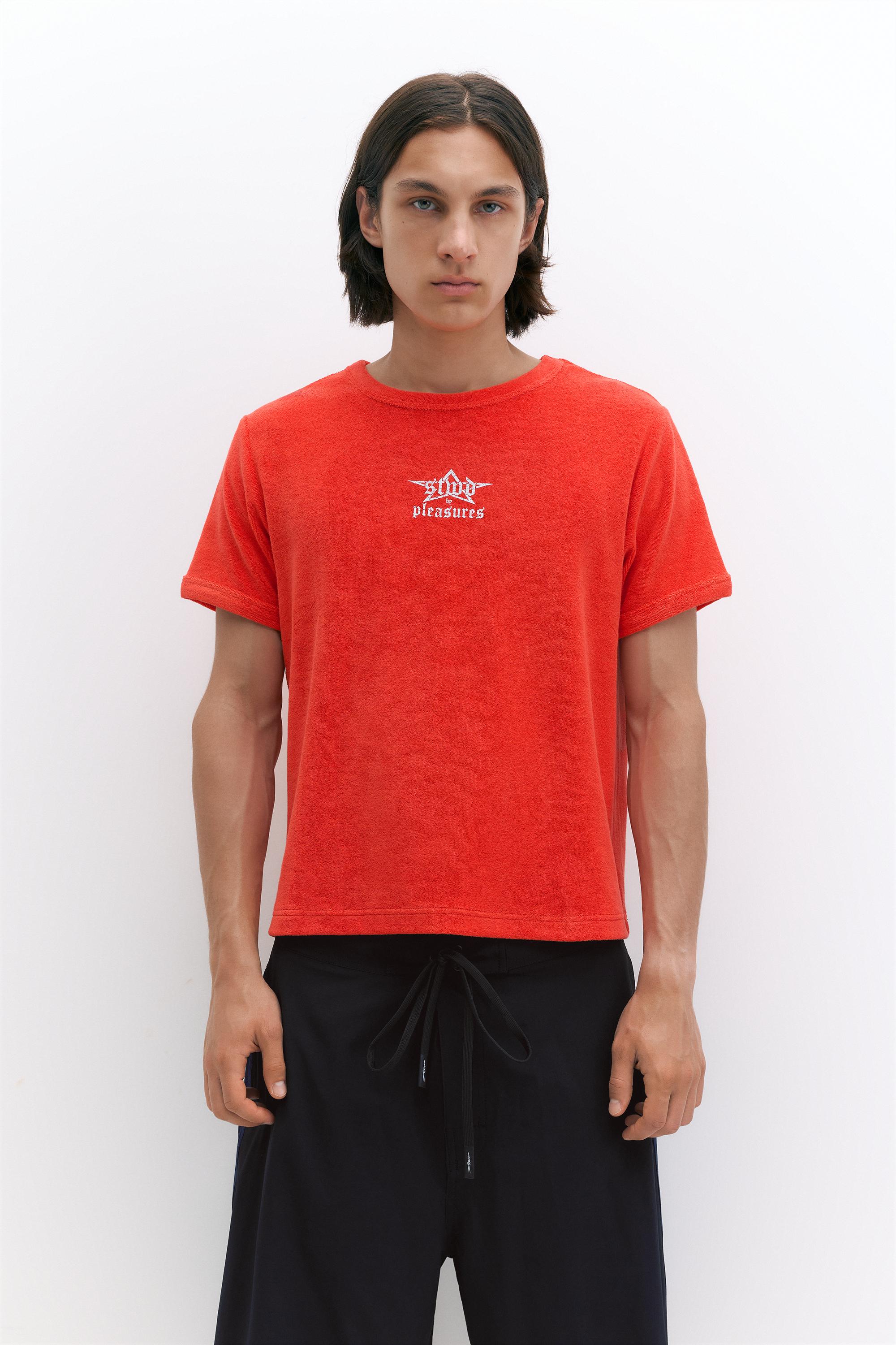Pleasures x STWD towelling T-shirt — Red