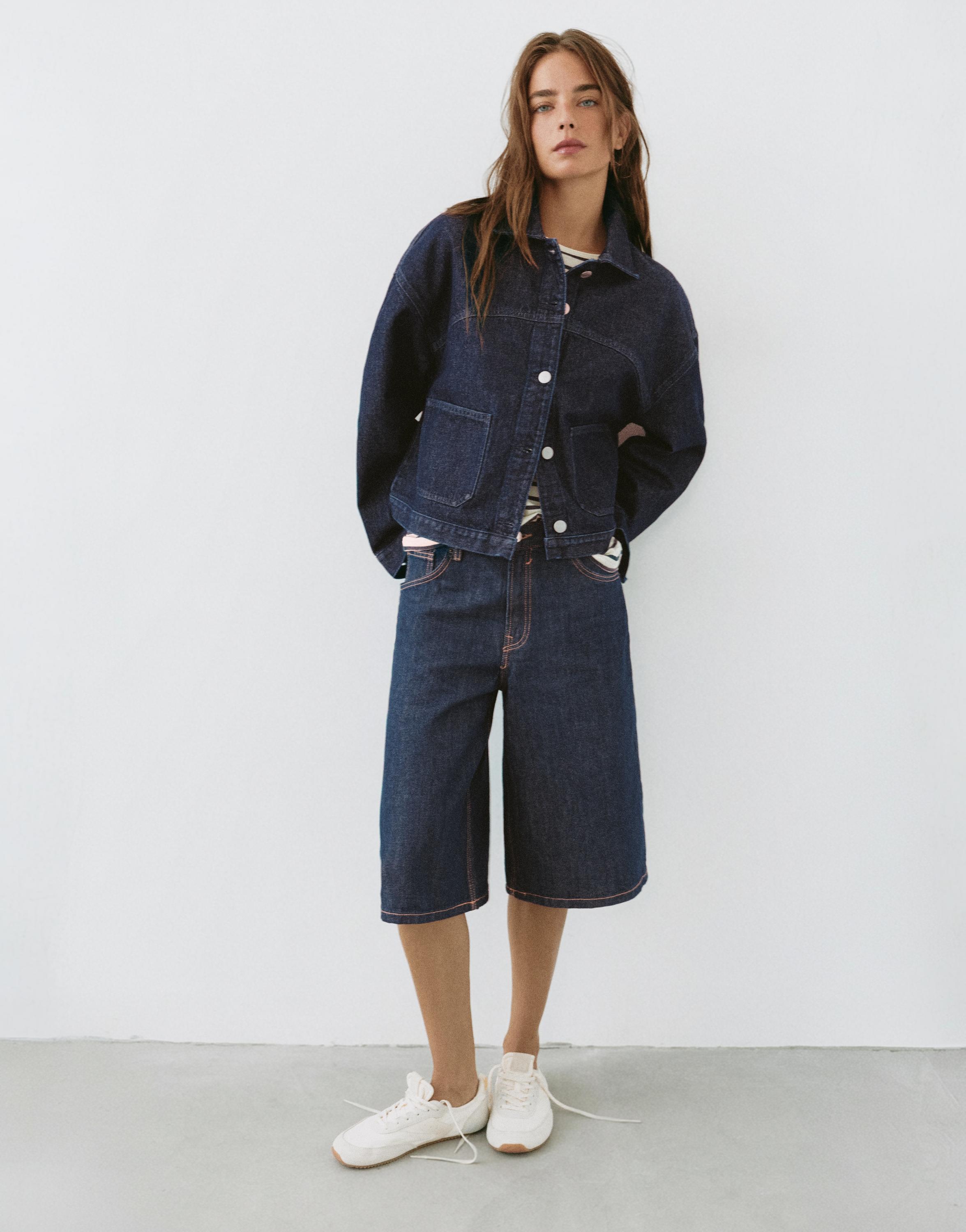 Boxy denim overshirt — Navy