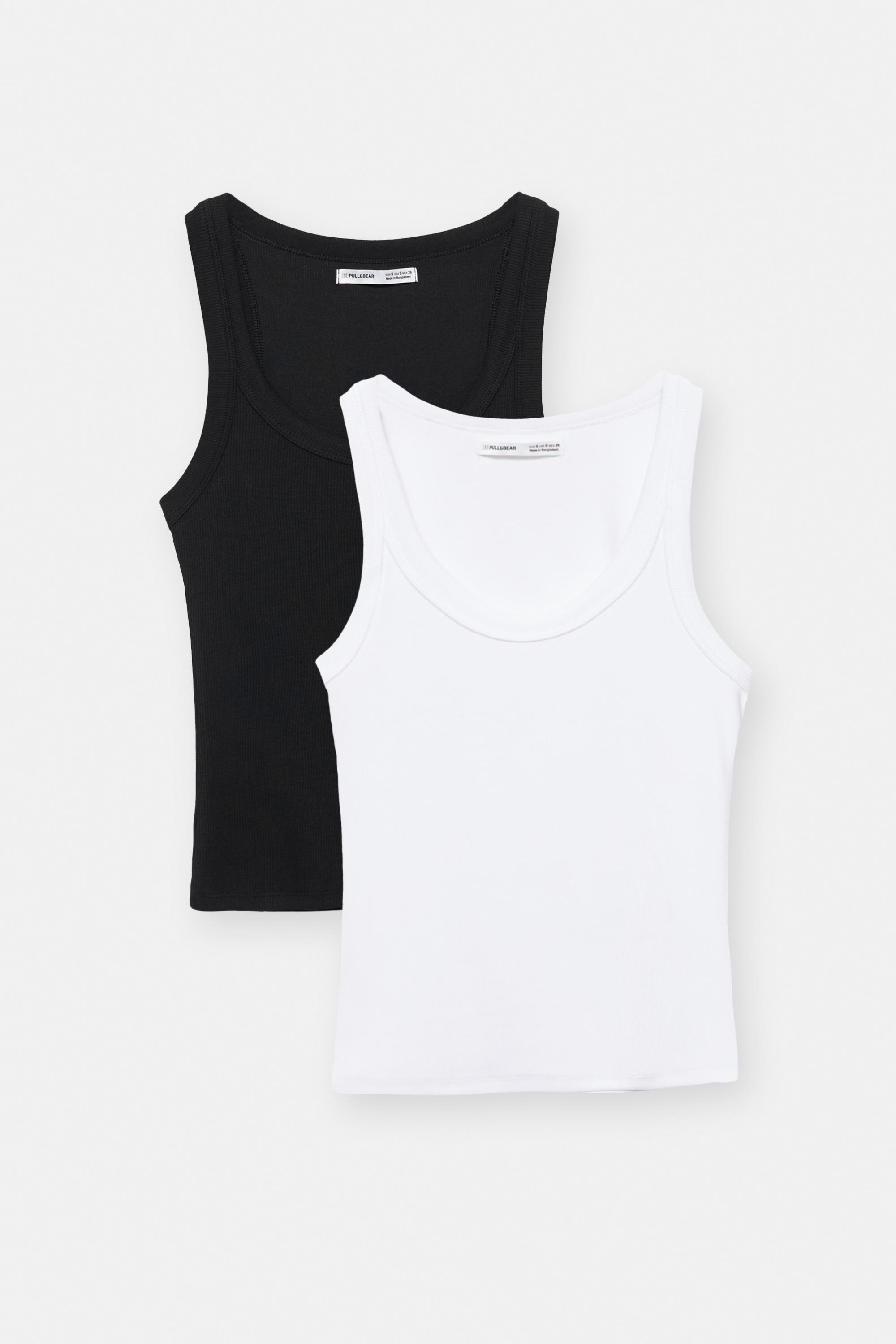 Pack of 2 tank tops — White/Black