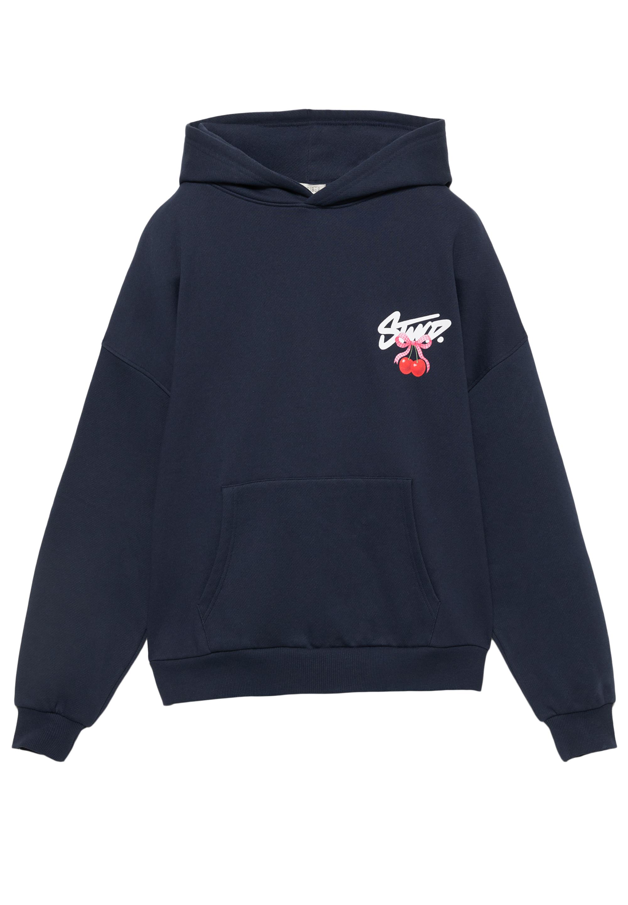 Kapüşonlu STWD kirazlı sweatshirt - Görsel 5