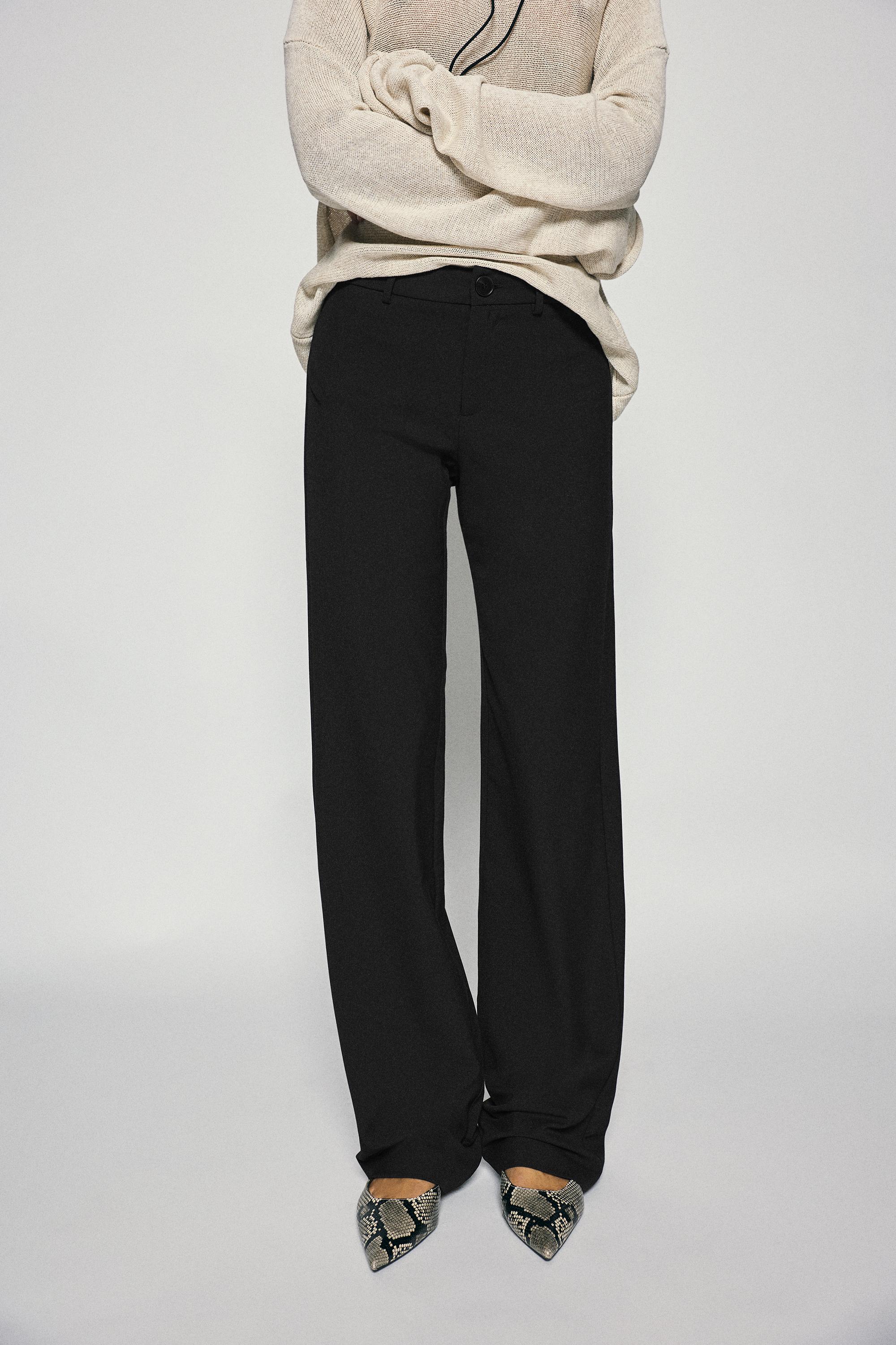 Straight-leg smart trousers — Black