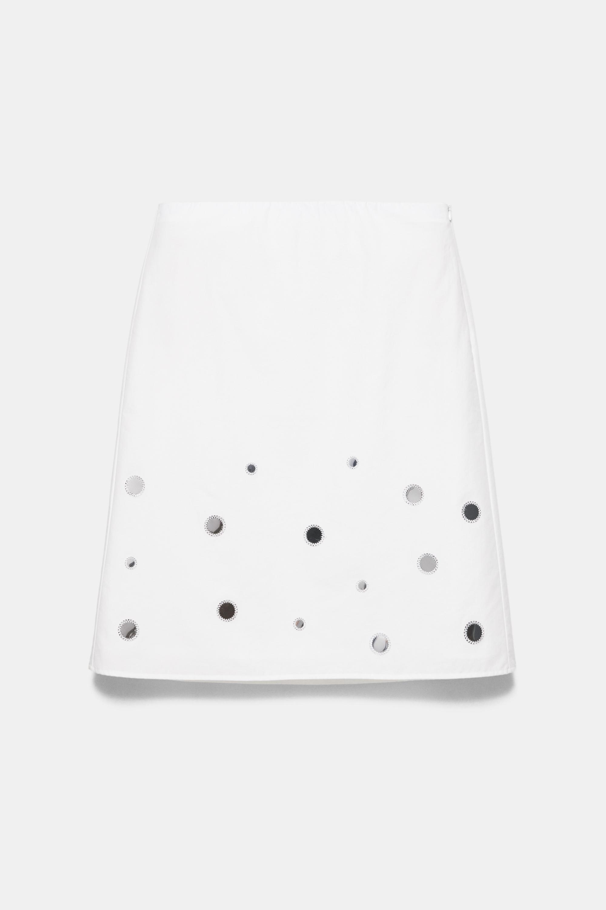 Straight mirror midi skirt — Ecru (alternate view)