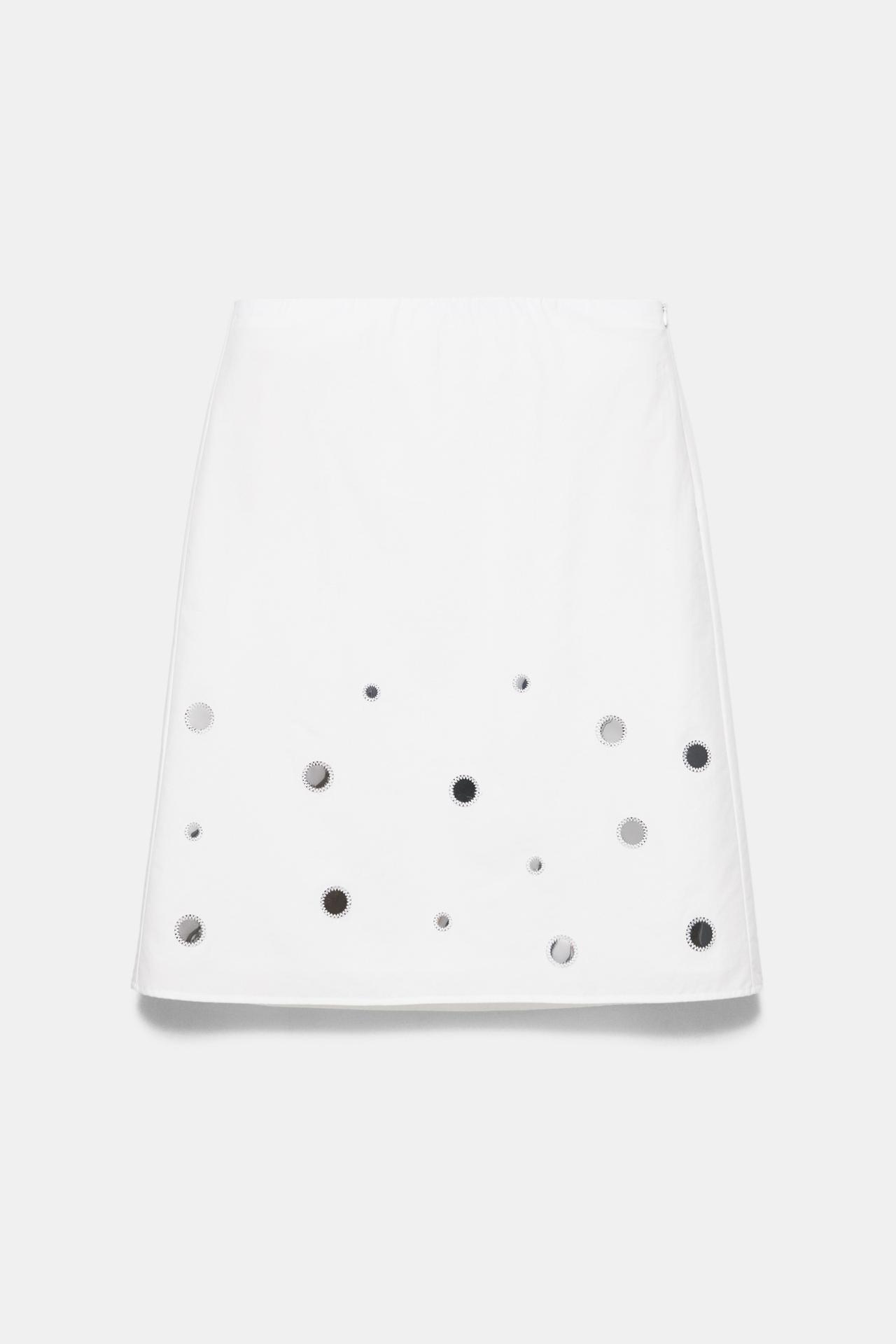 Straight mirror midi skirt — Ecru