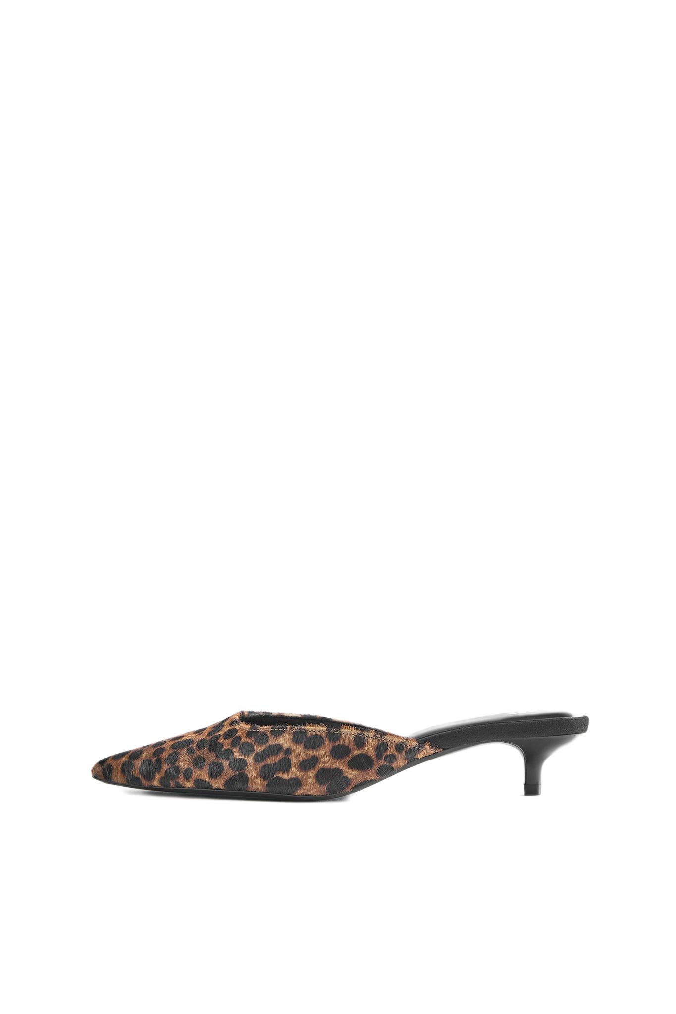 Leopard print leather mules — Leopard