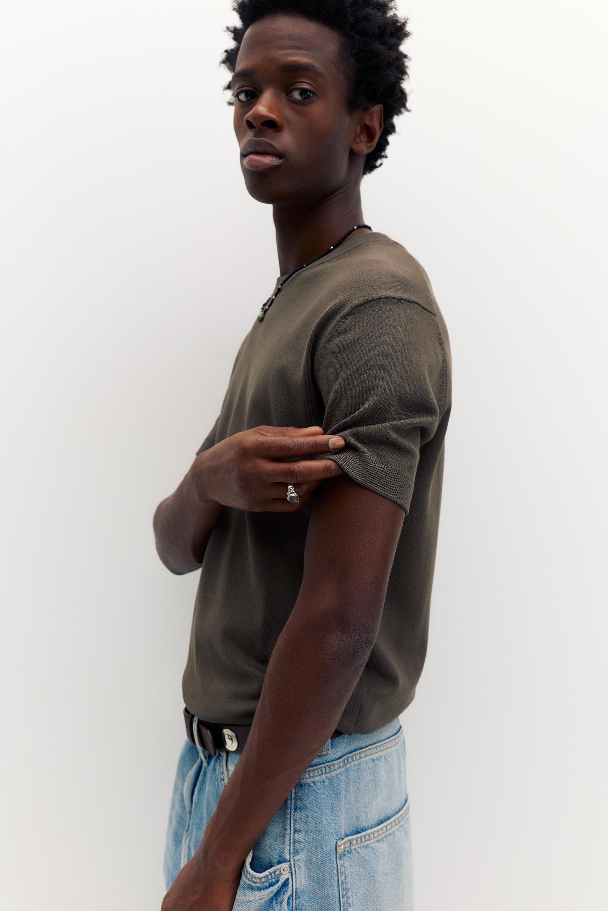 Short sleeve jumper — Mole brown