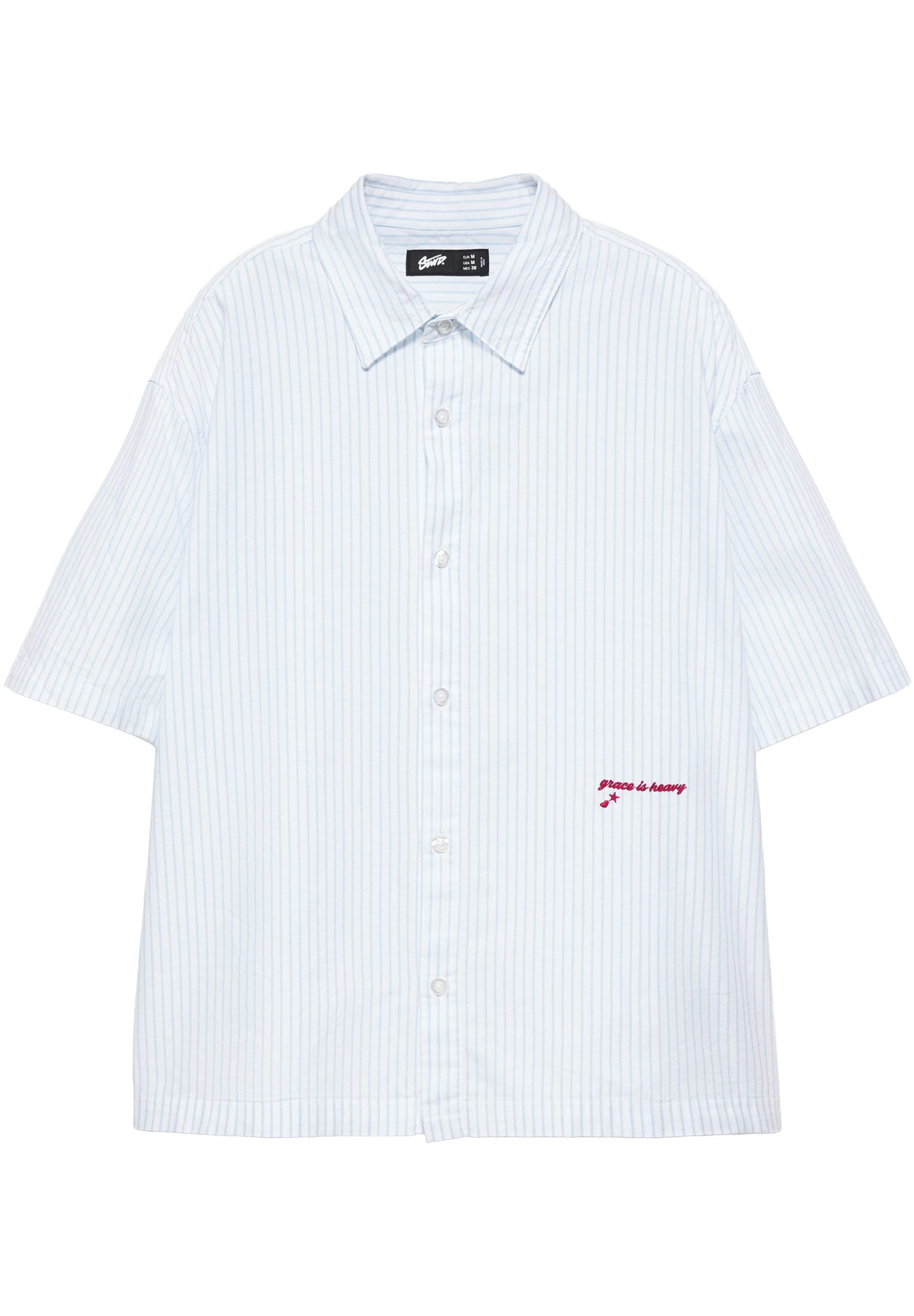 Striped short sleeve shirt — Pale ecru