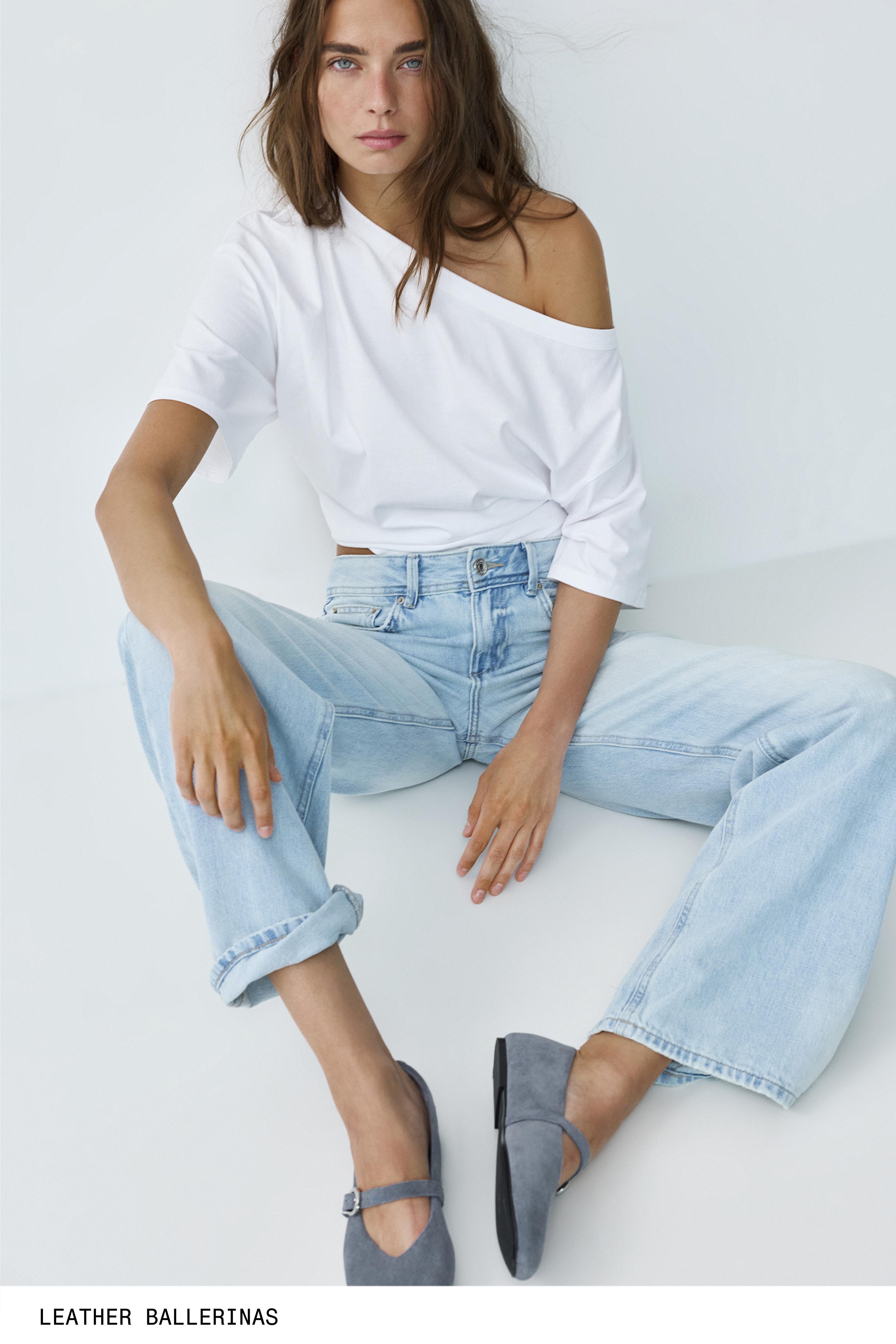 Leather ballerinas — Blue