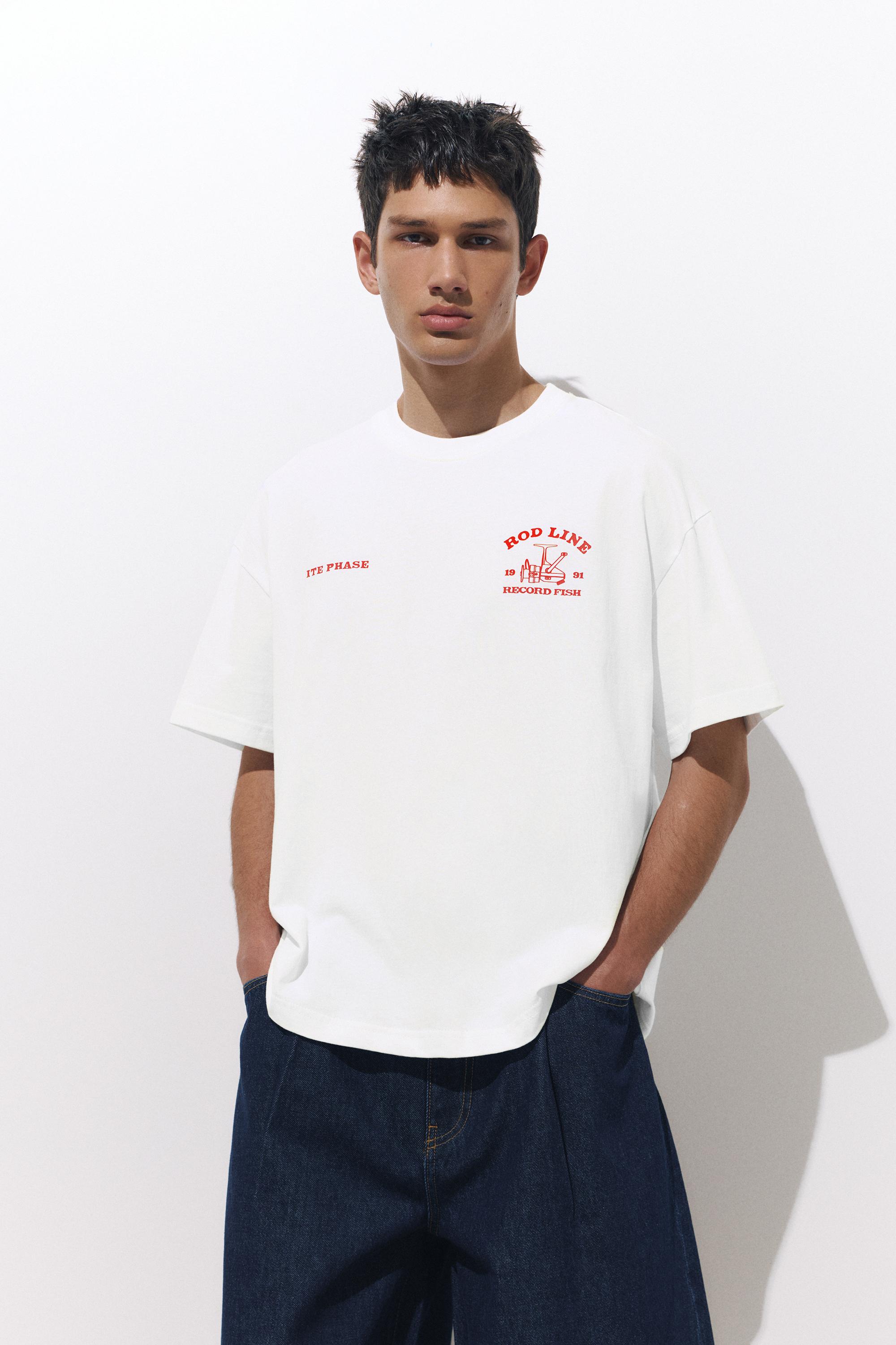 Balık grafik baskılı t-shirt - Görsel 14