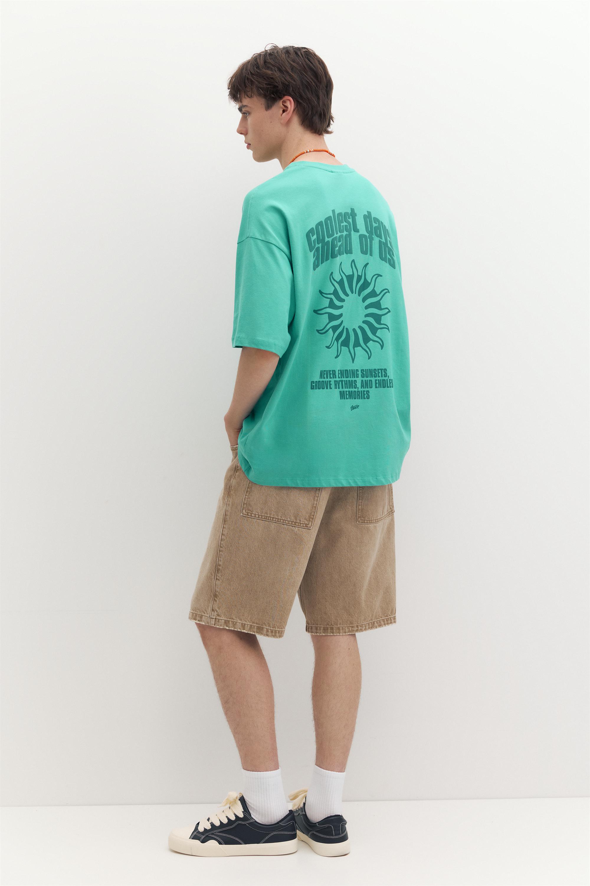 STWD sun graphic T-shirt — Turquoise