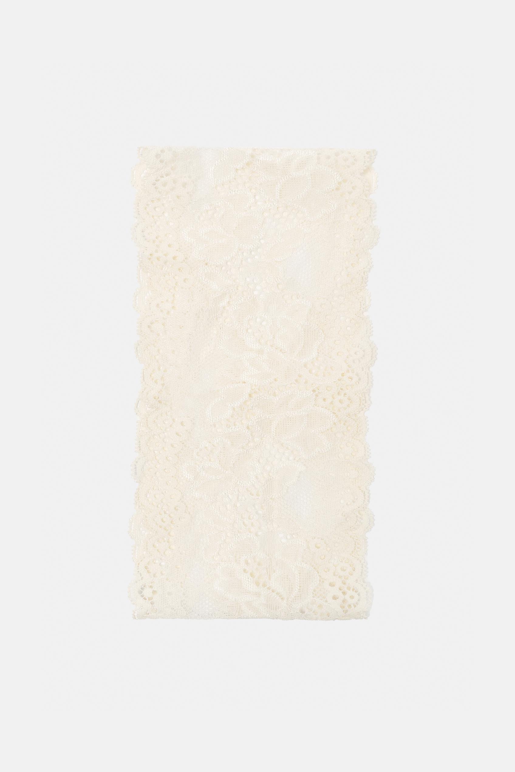 Stretch lace headband — White