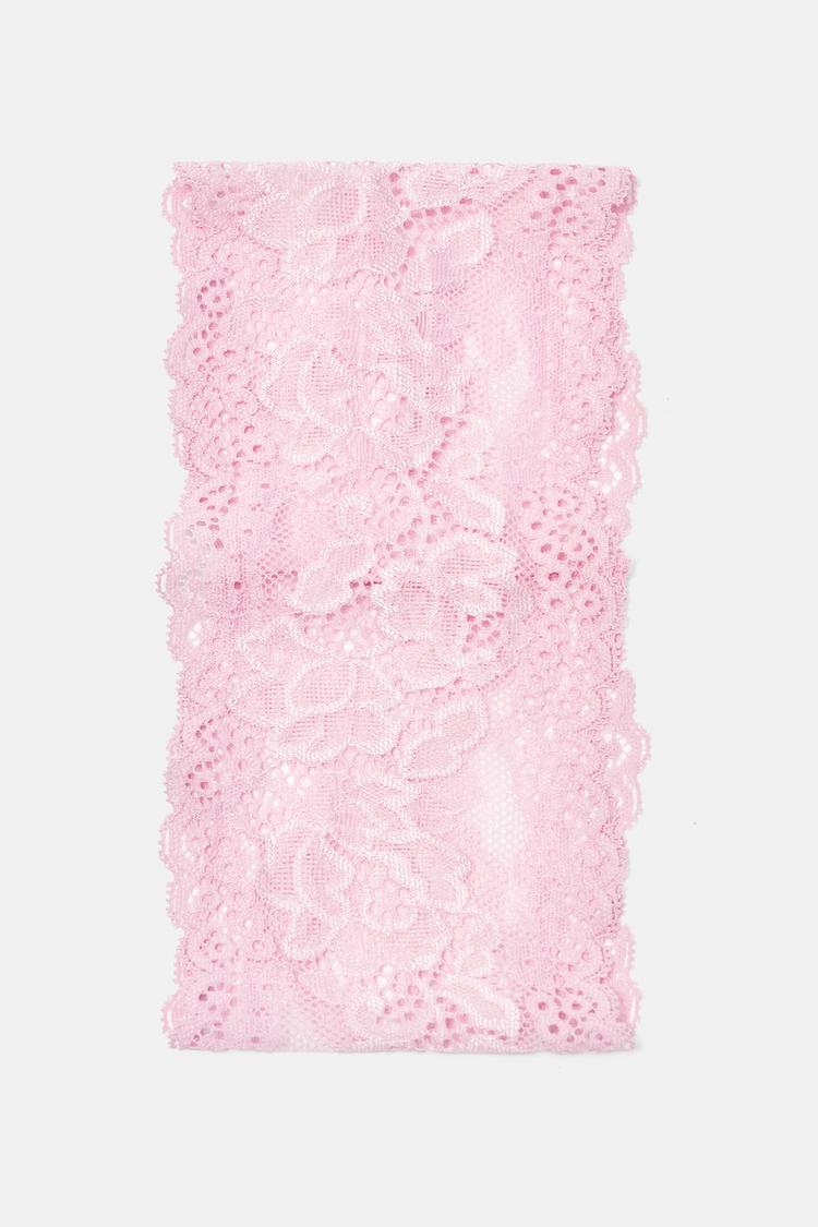 Stretch lace headband — Pink
