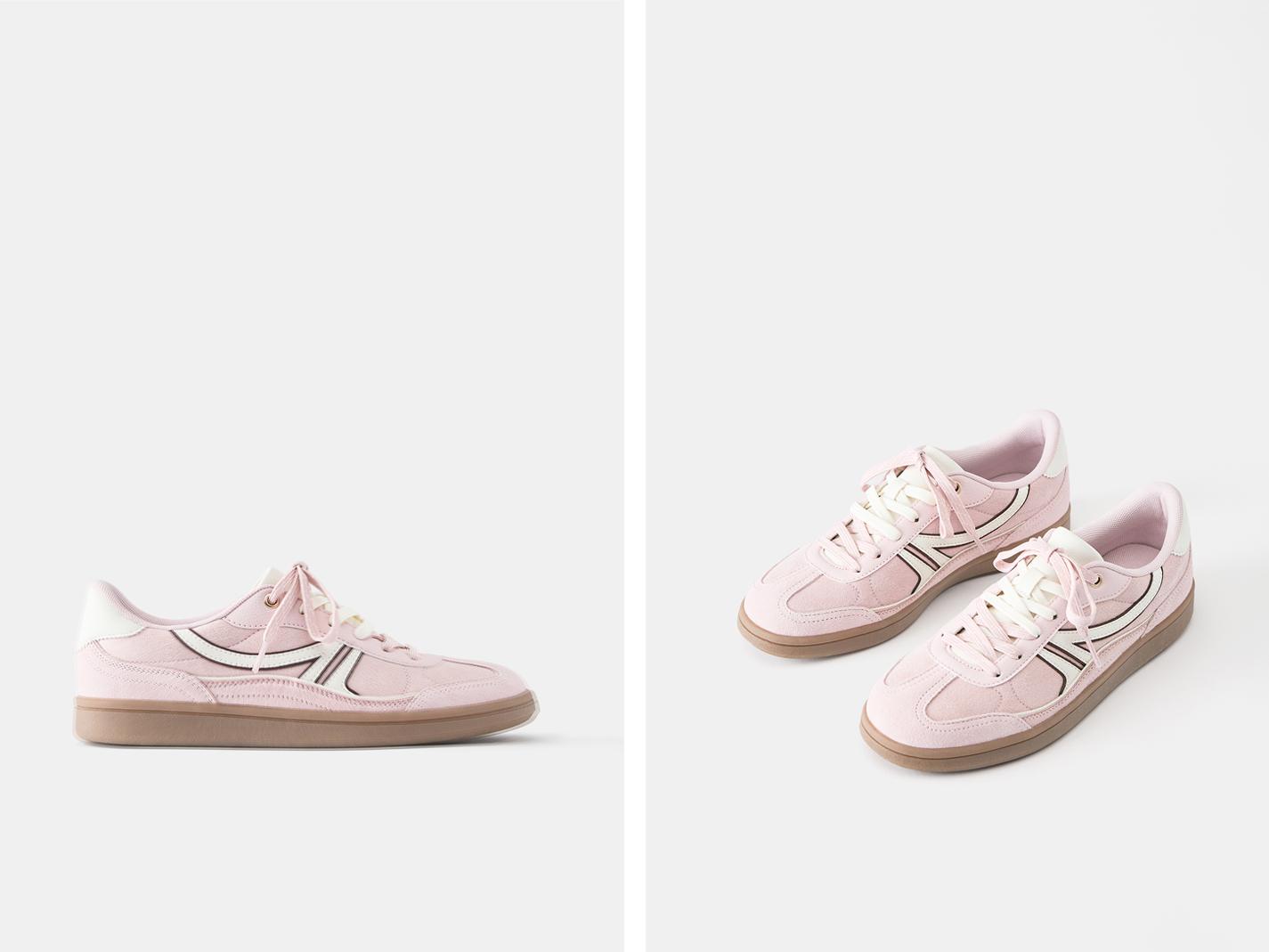 Lace-up retro trainers — Pink