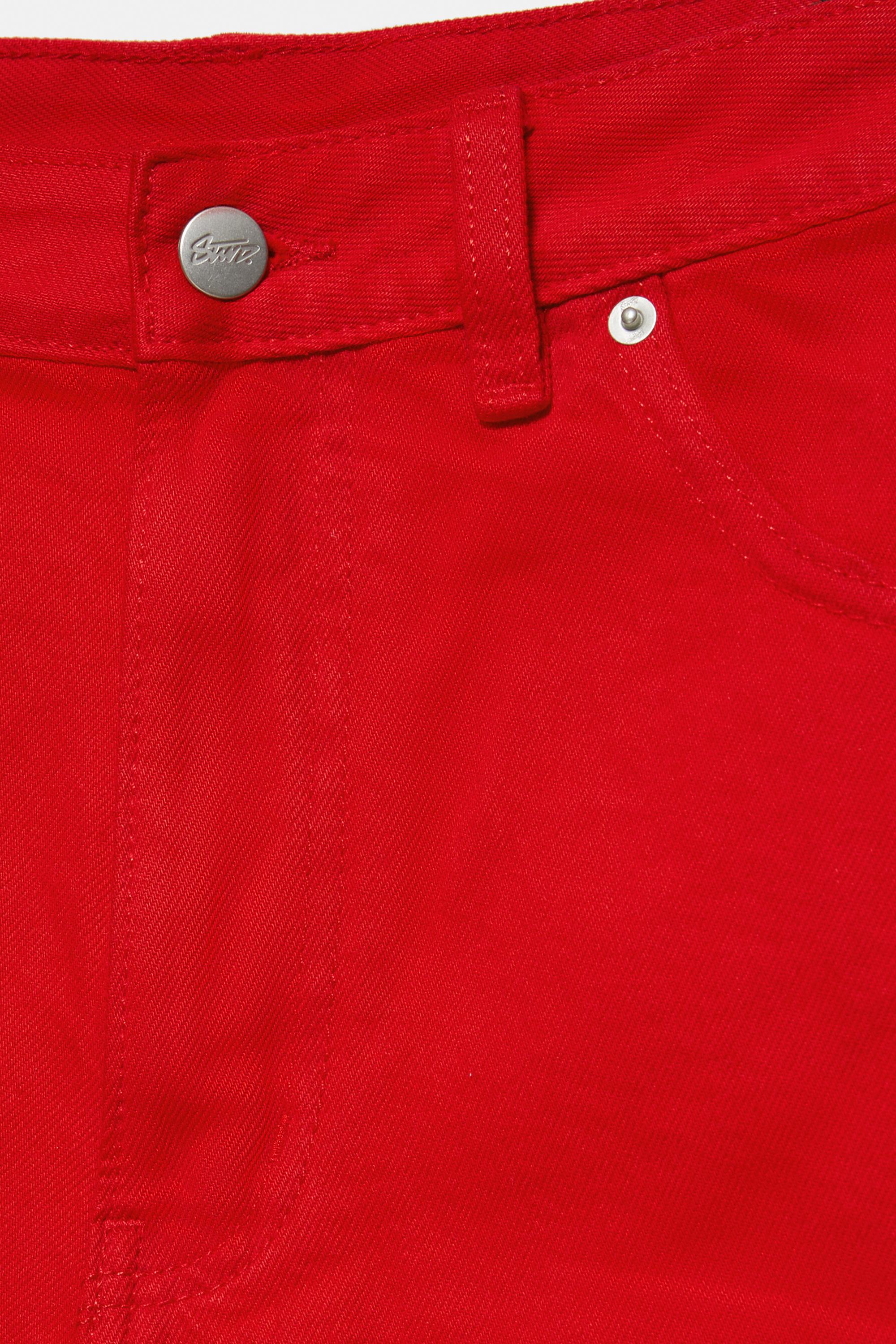 Baggy denim Bermuda shorts — Red