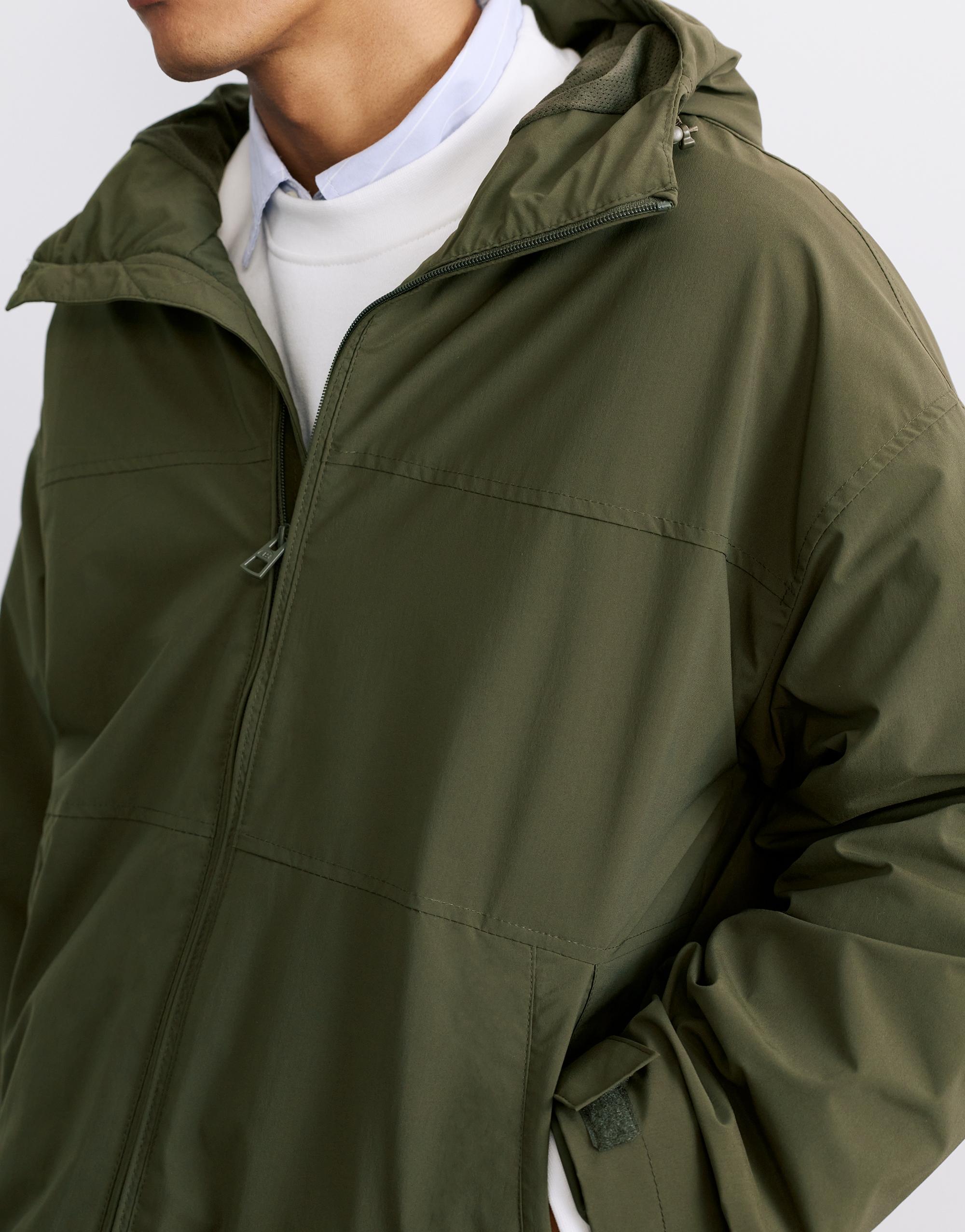Lightweight hooded raincoat — Khaki