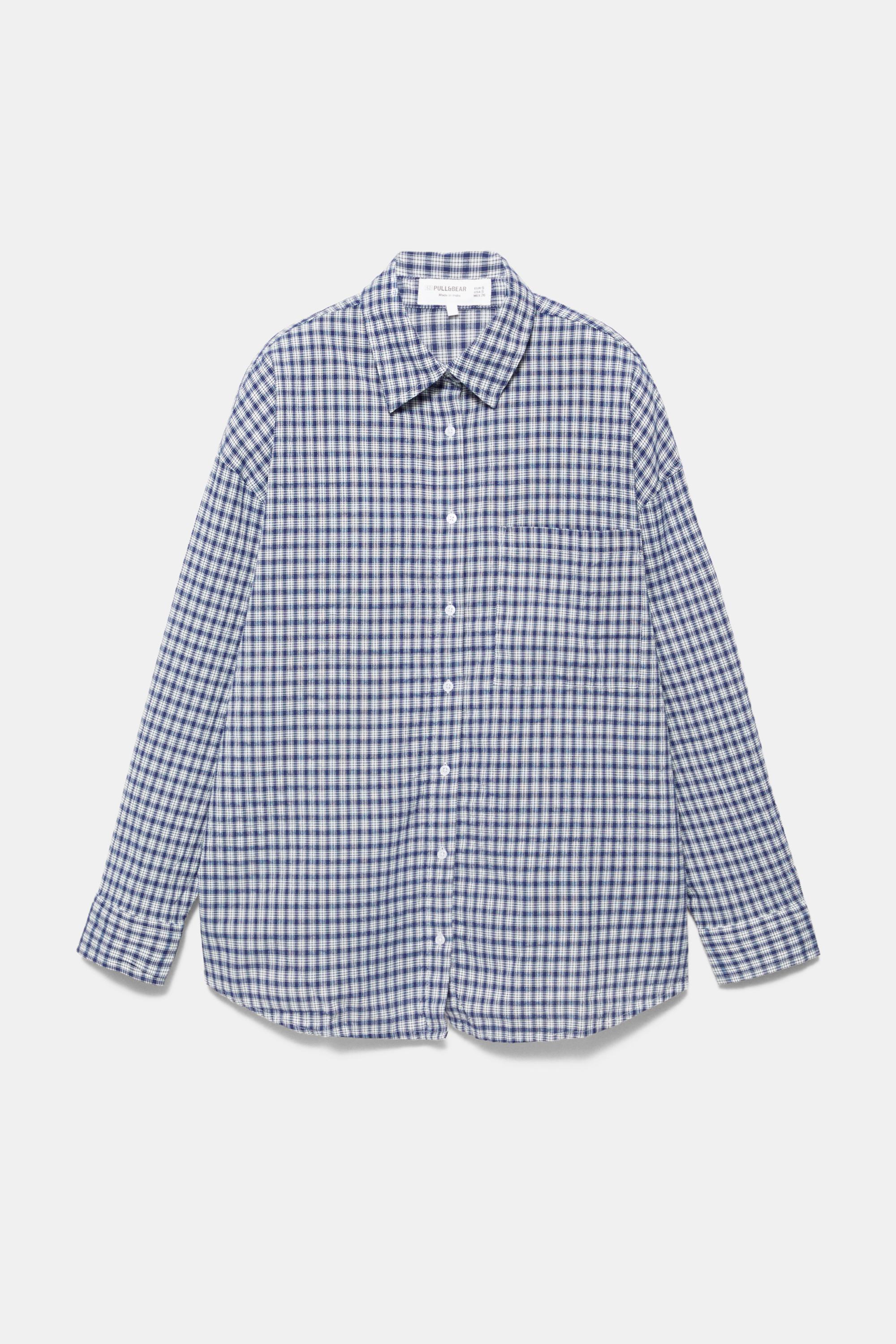 Kareli oversize gömlek - Görsel 5