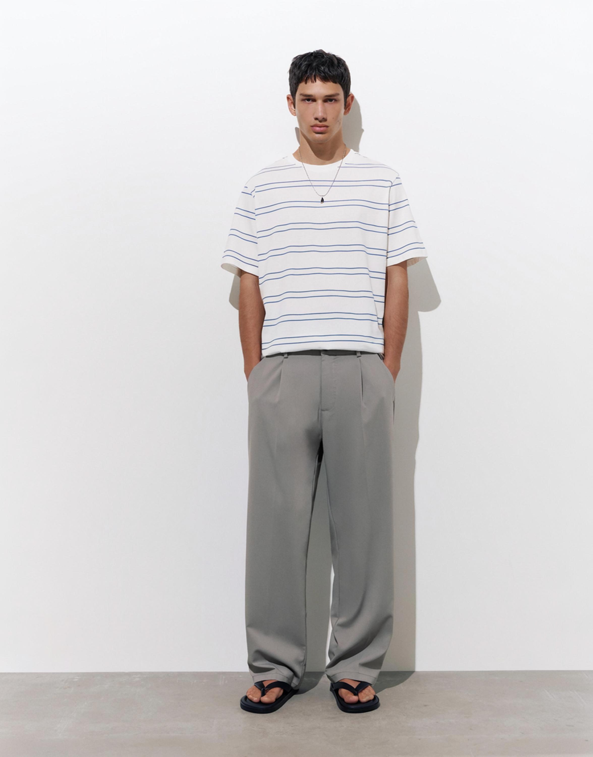 Wide-leg tailored trousers — Grey