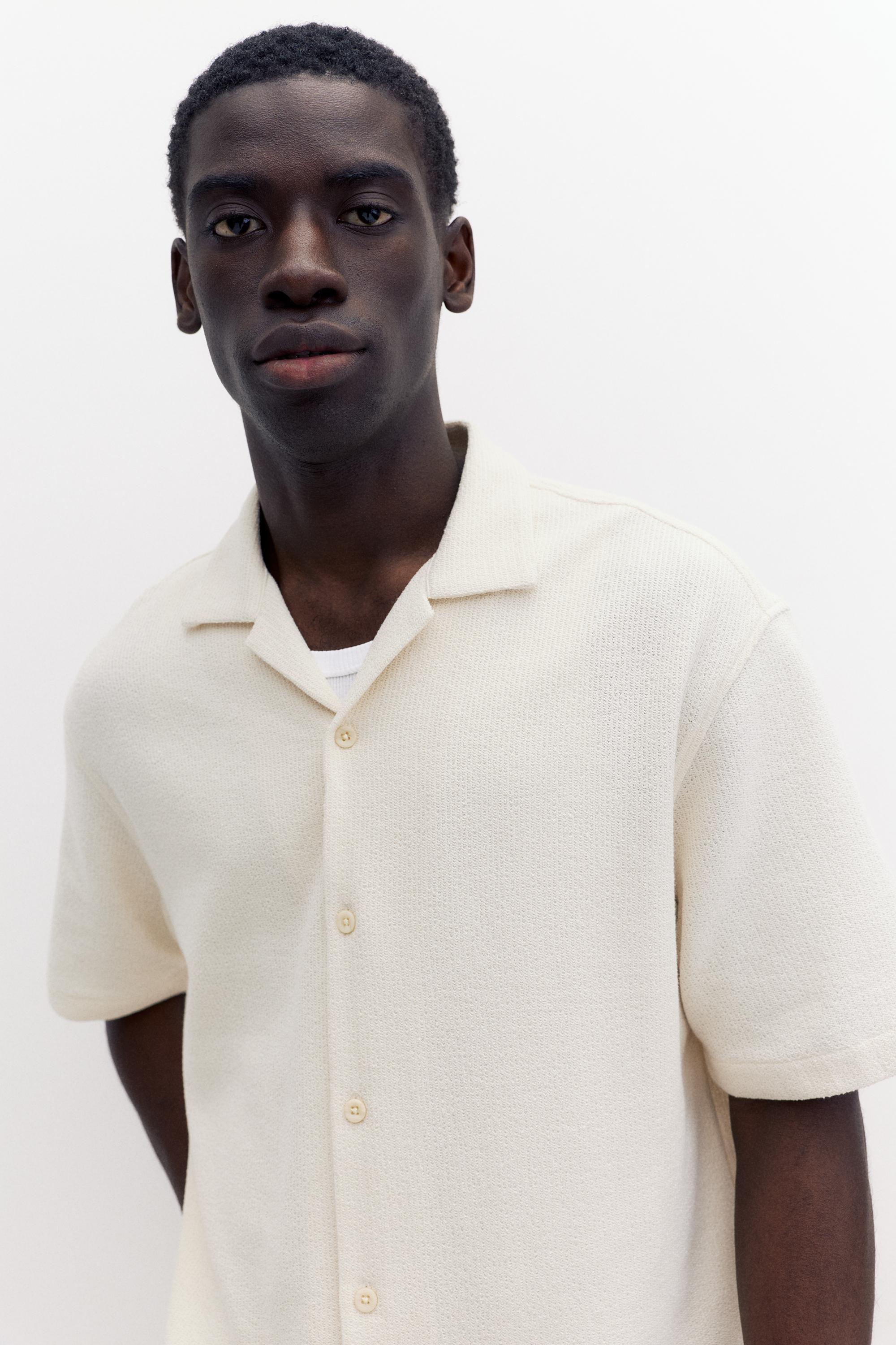 Terrycloth short sleeve shirt — Off white