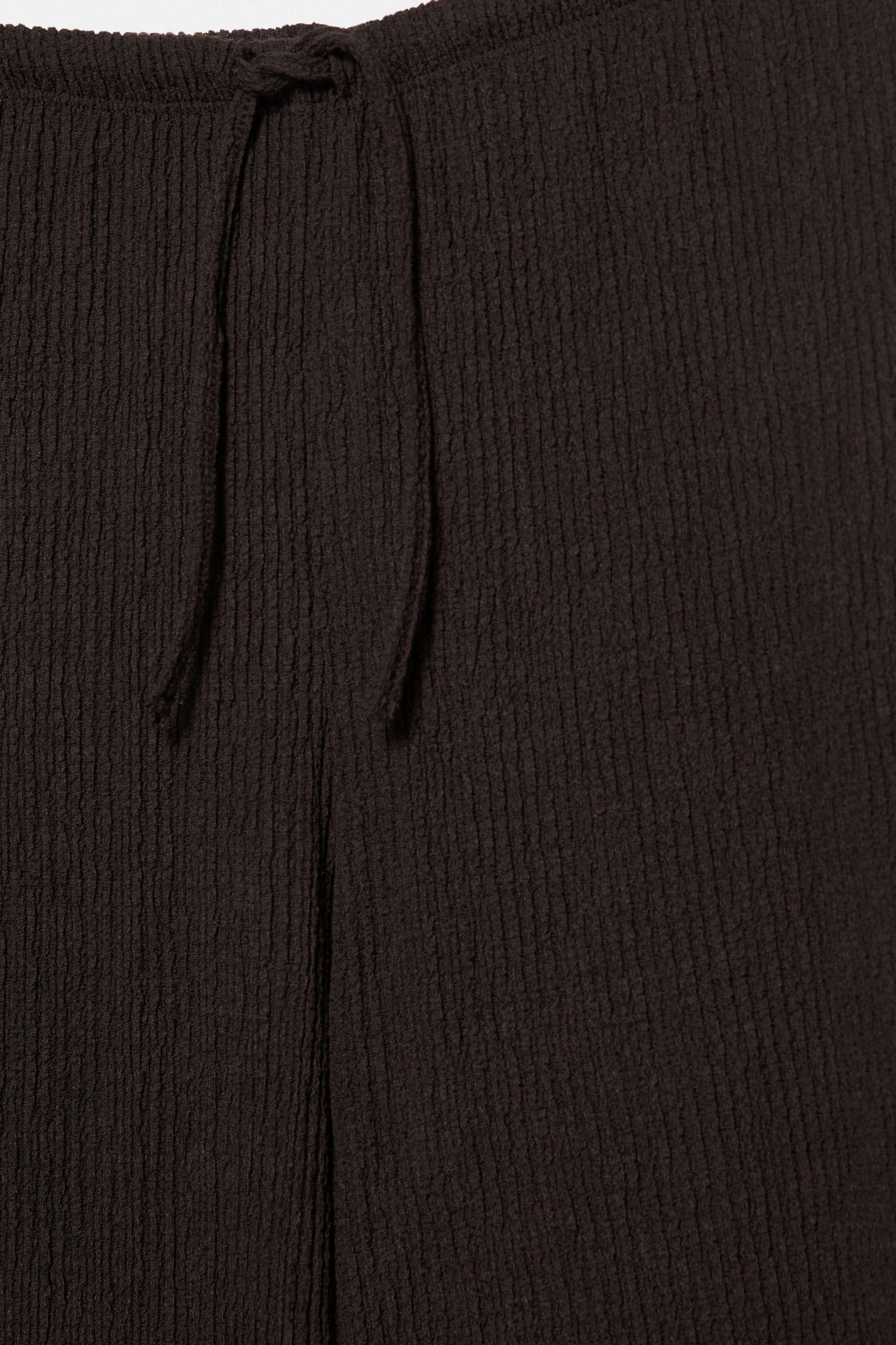 Wide-leg crepe trousers — Brown