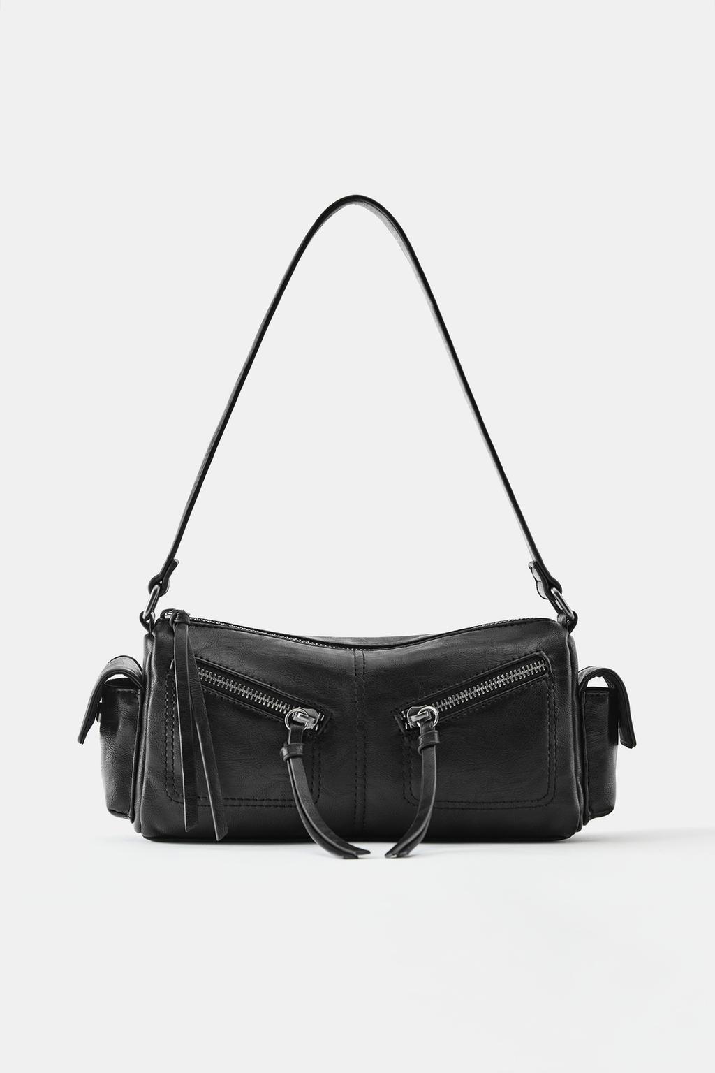 Multipocket shoulder bag with zips