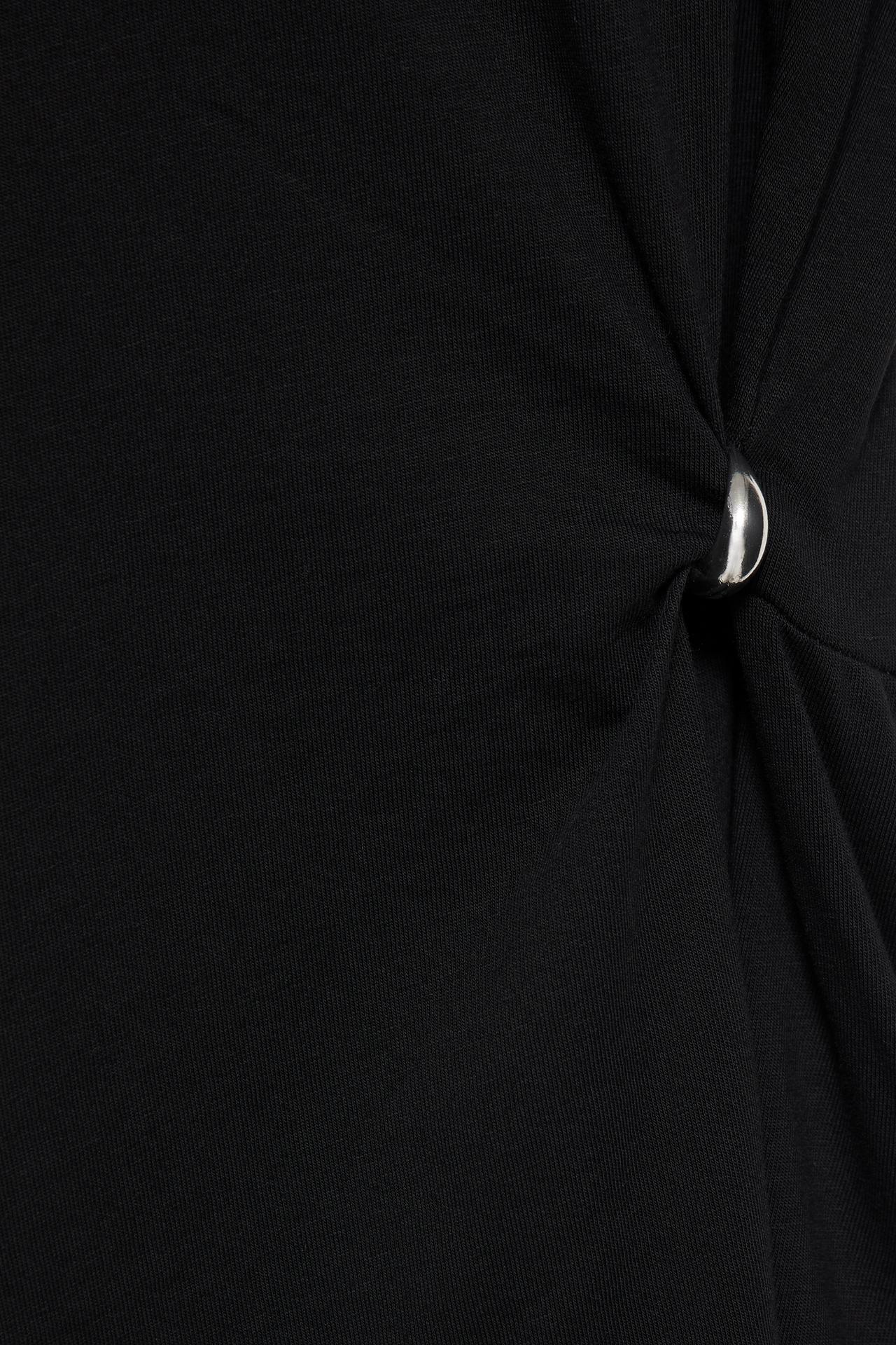 Asymmetric T-shirt with appliqué — Black