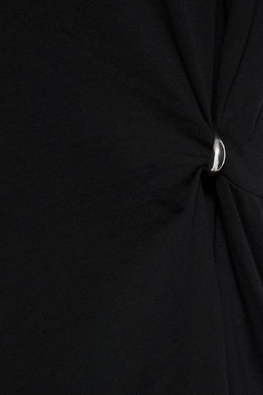 Asymmetric T-shirt with appliqué — Black 8