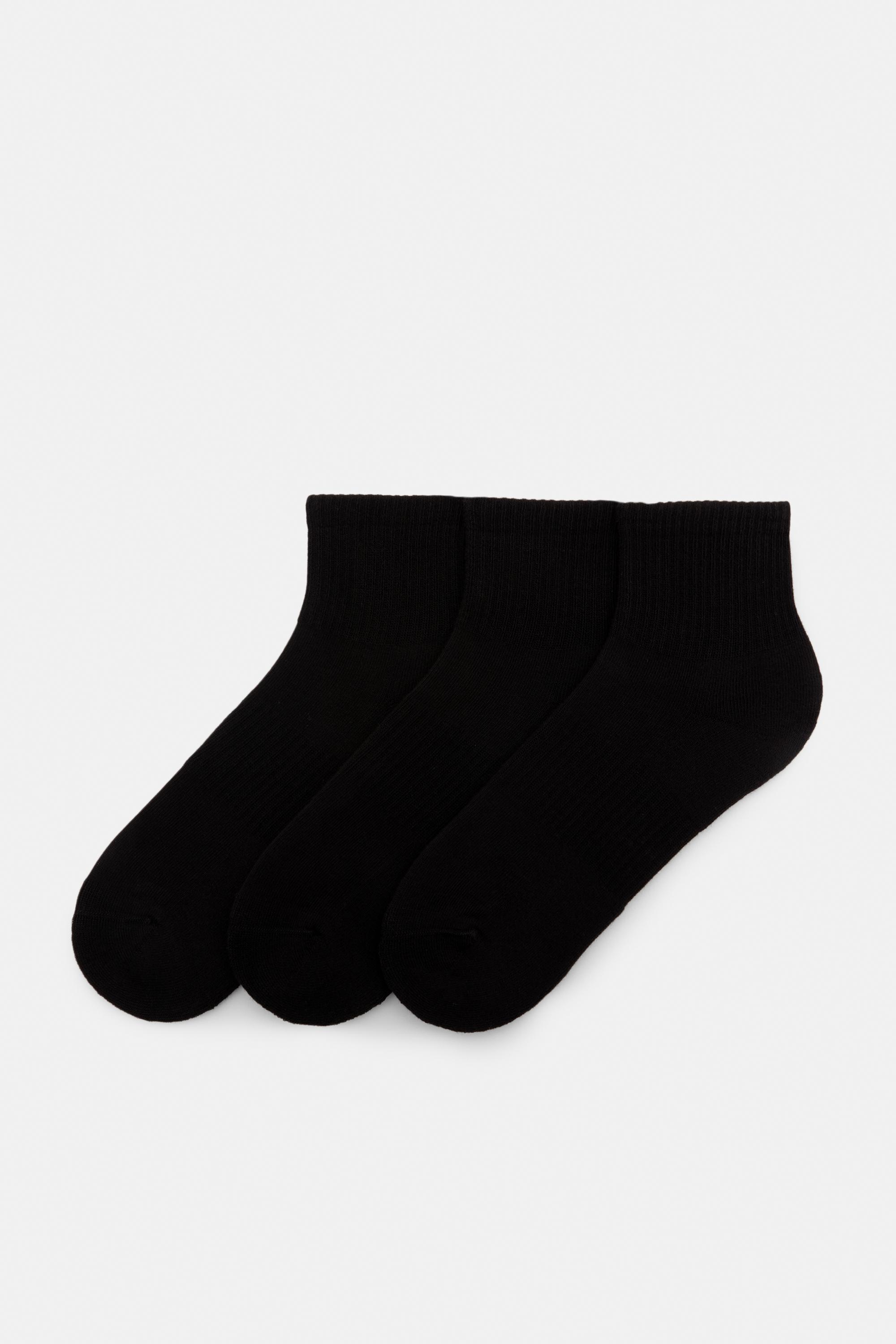 3er-Pack Schwarze Sneakersocken