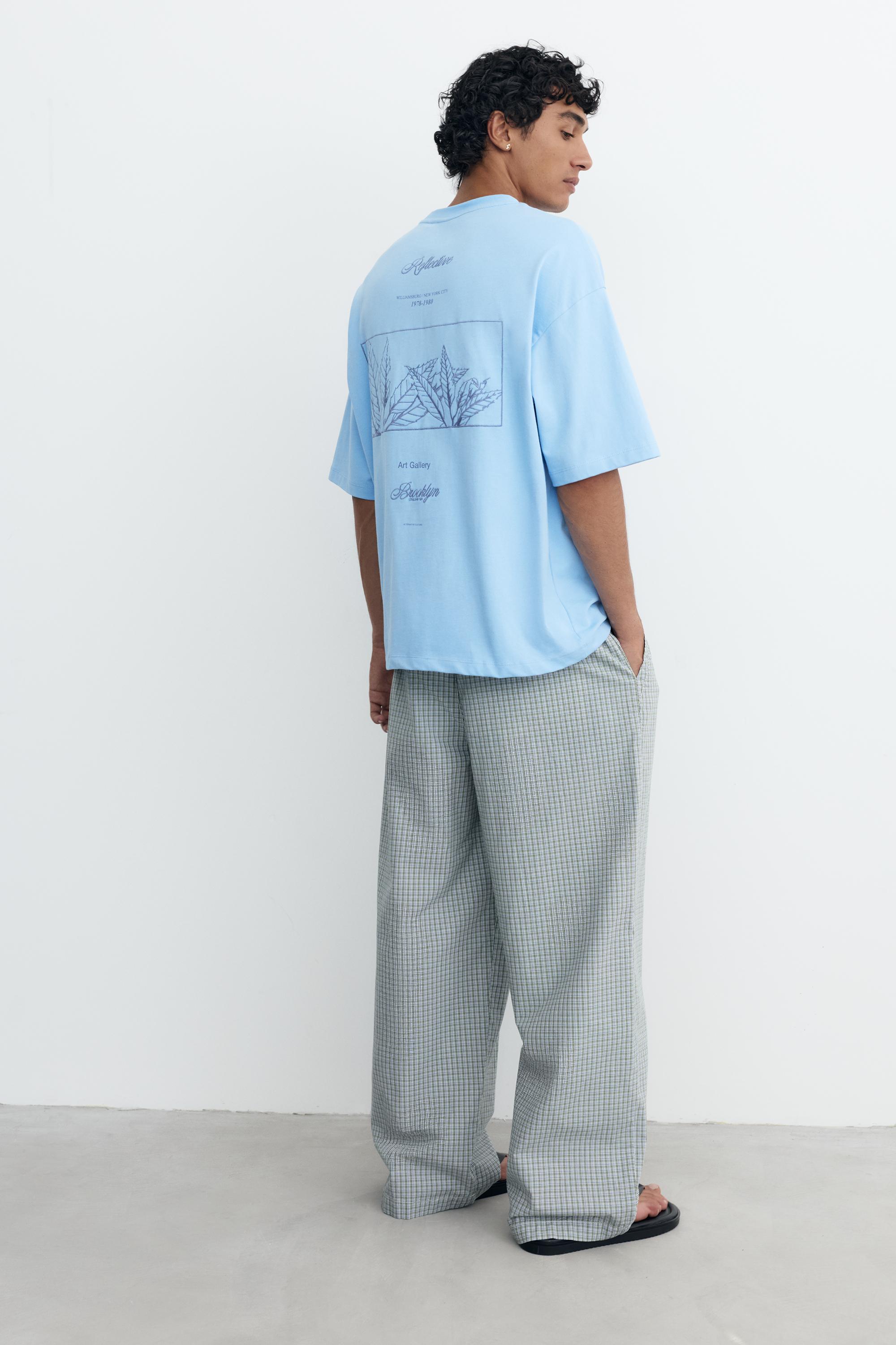 Checked jogging trousers — Blue/White
