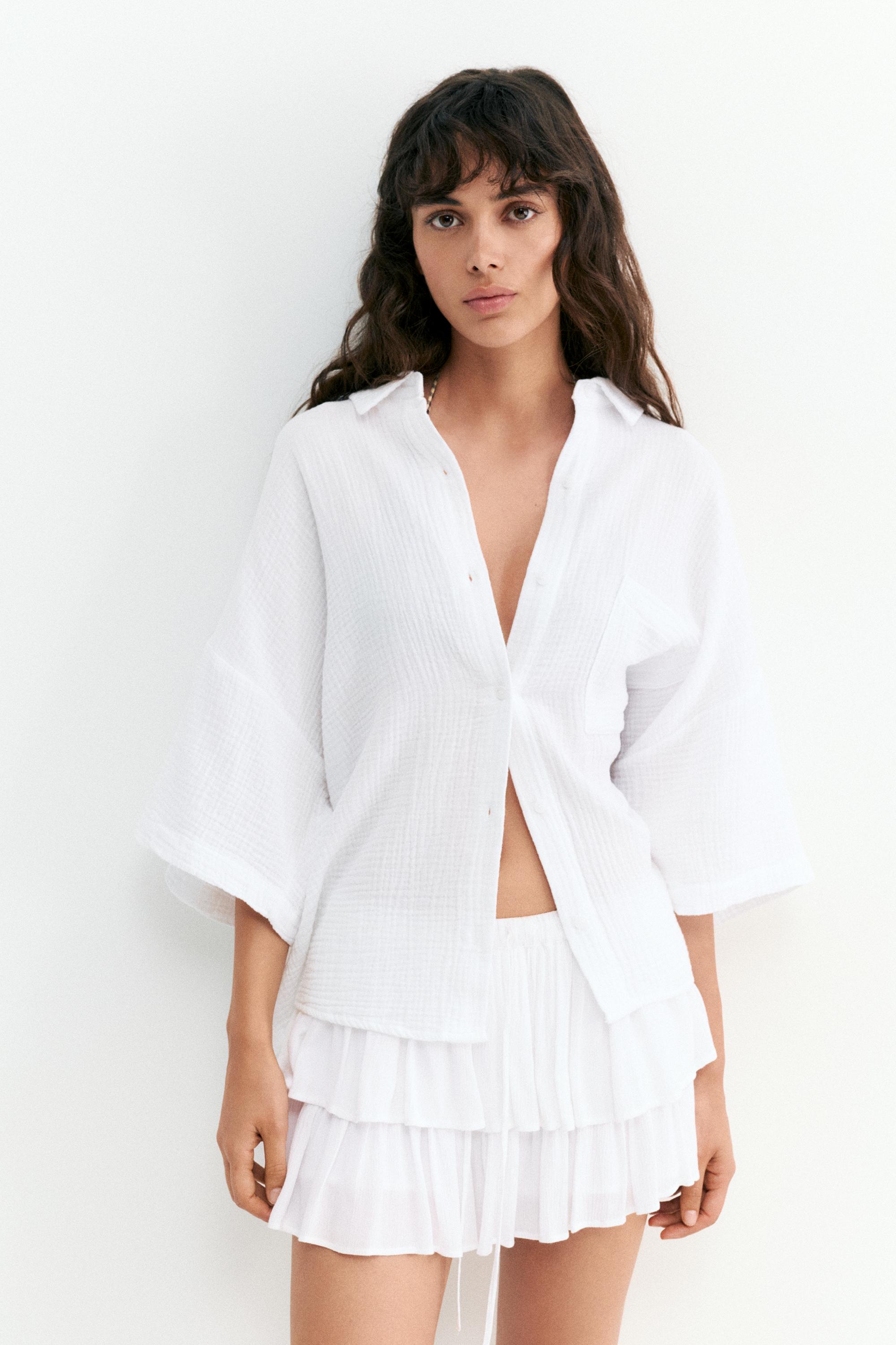 Ruffled skort — White