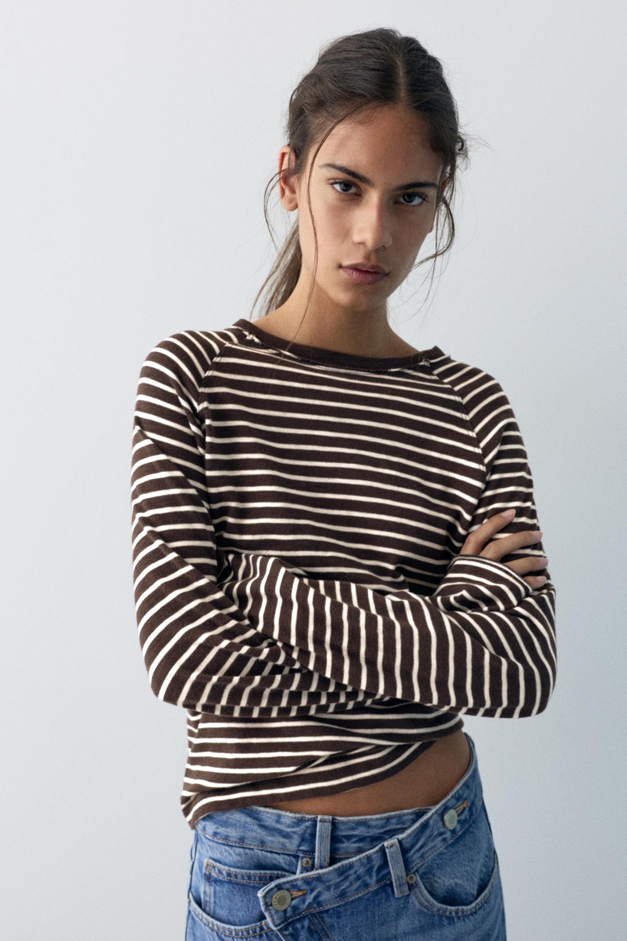 Long sleeve raglan T-shirt — Striped