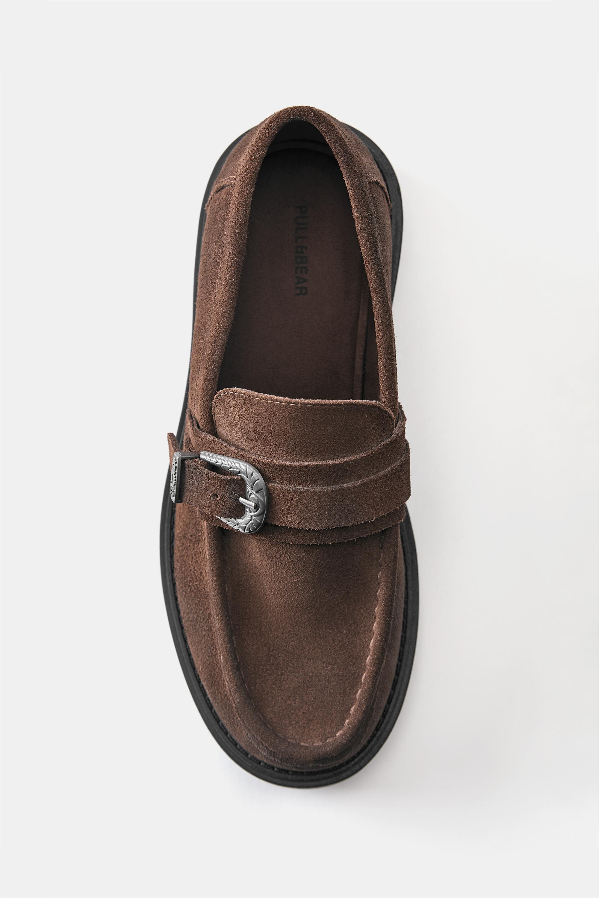 Leather cowboy loafers — Brown