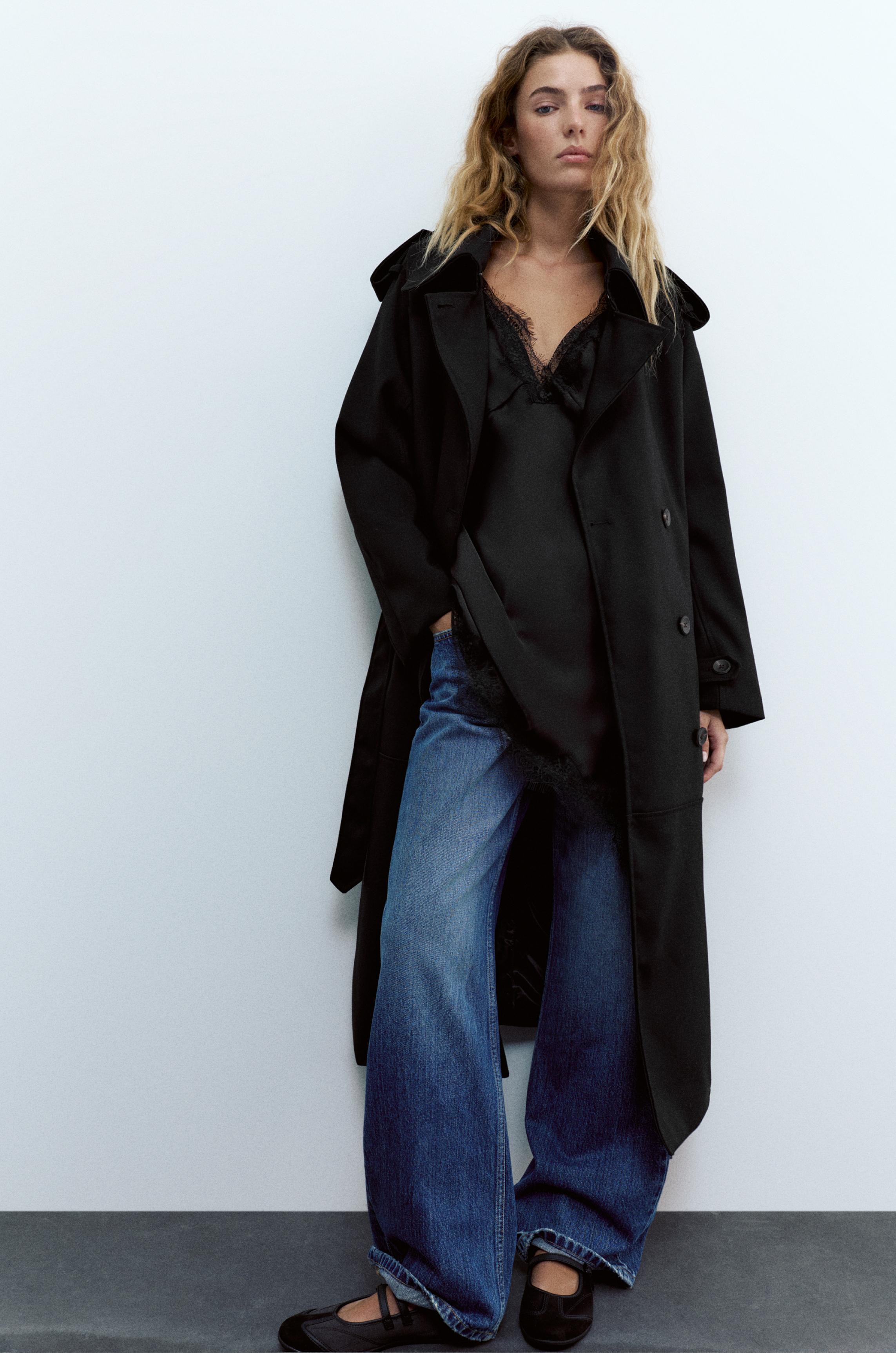 Long trench coat — Black