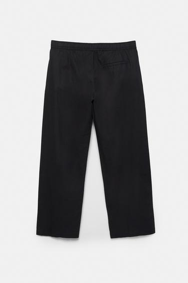 Linen blend jogger trousers — Black 3