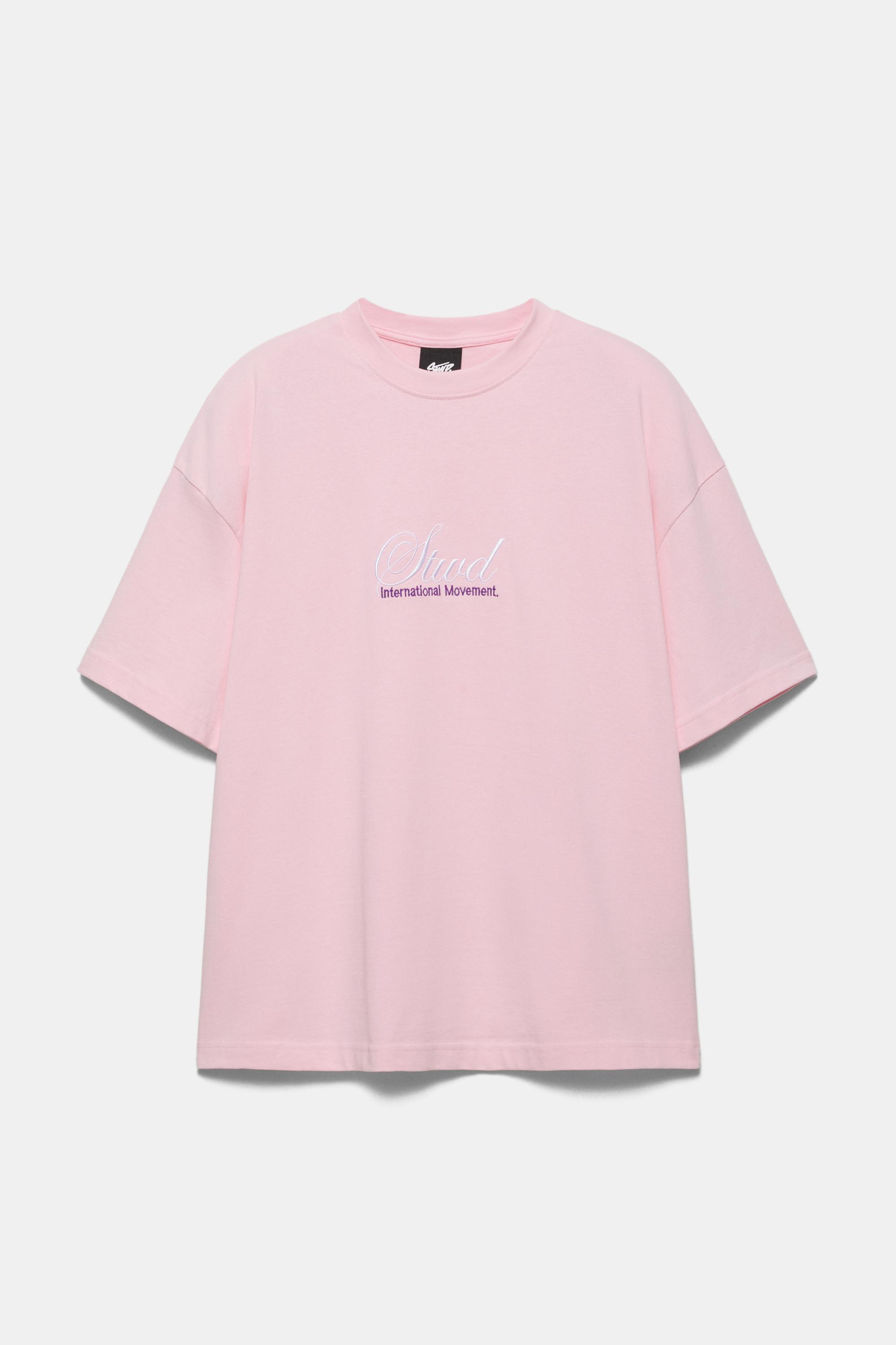 STWD yazılı pembe tişört - Görsel 3