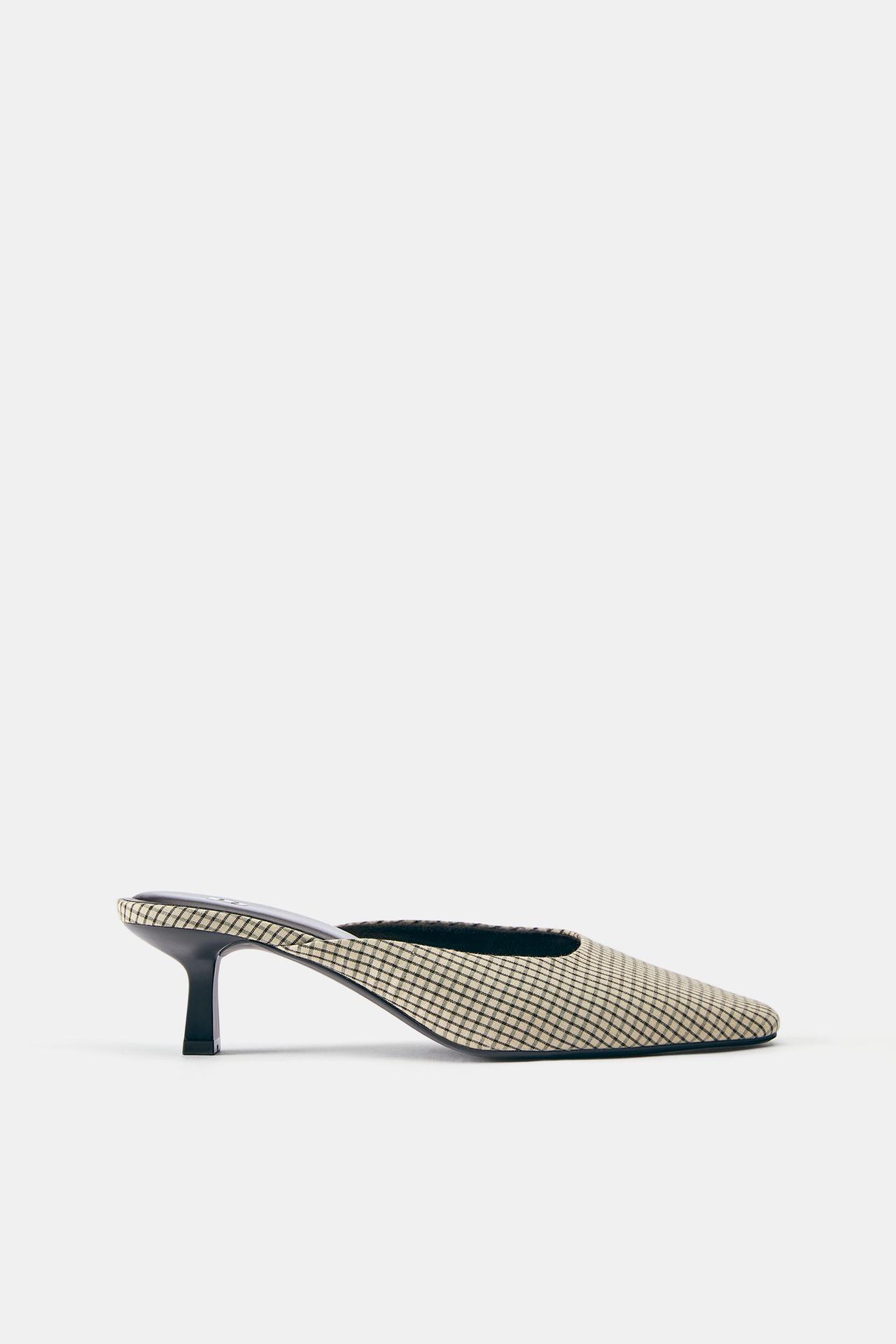 Checked mule heels — Contrast