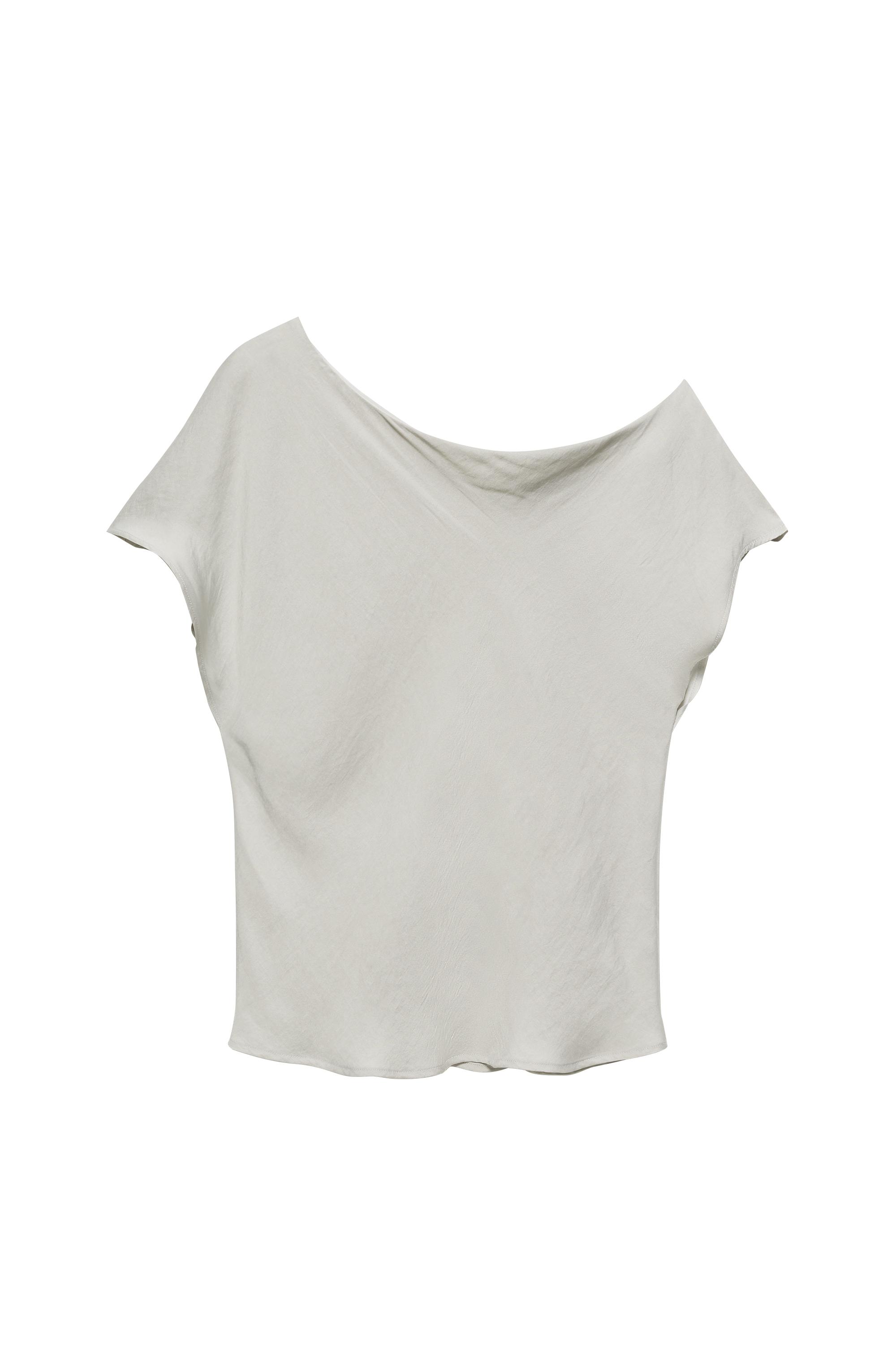 Pull&Bear Asimetrik saten top görsel 4
