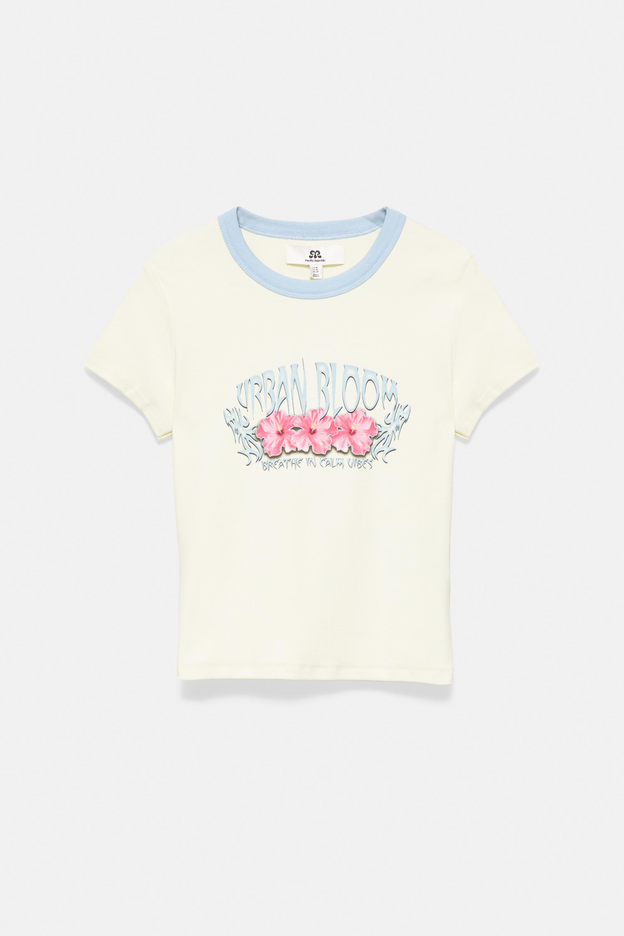 Floral graphic T-shirt — Pale yellow