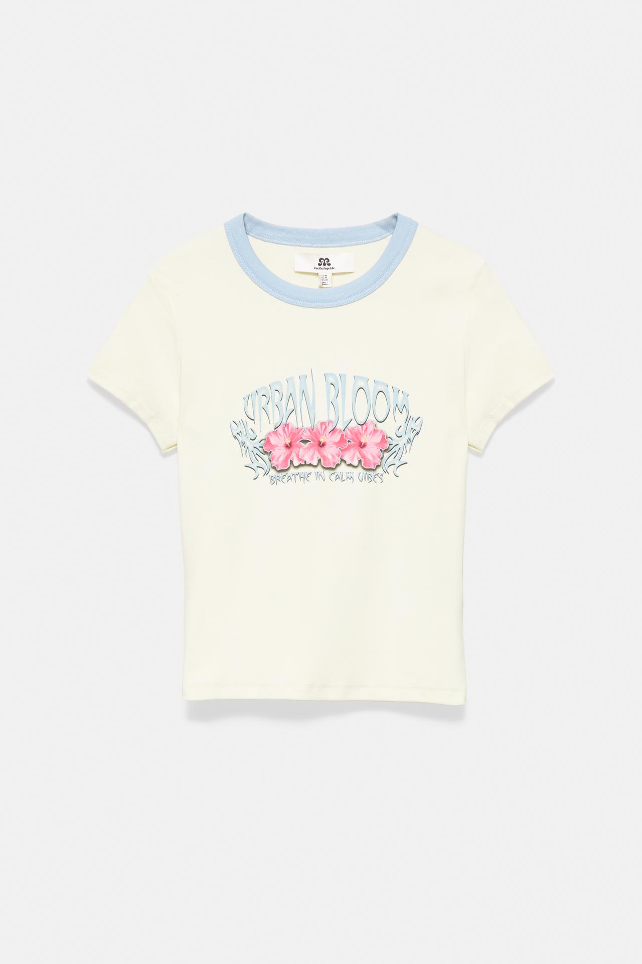 Floral graphic T-shirt — Pale yellow