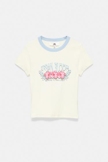 Floral graphic T-shirt — Pale yellow 6