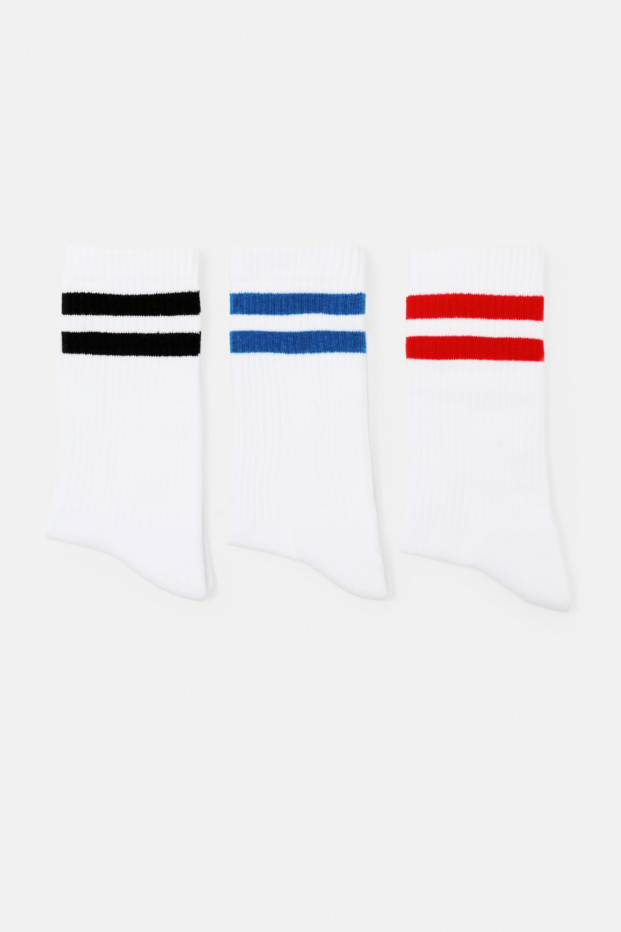 Striped sports socks — Red
