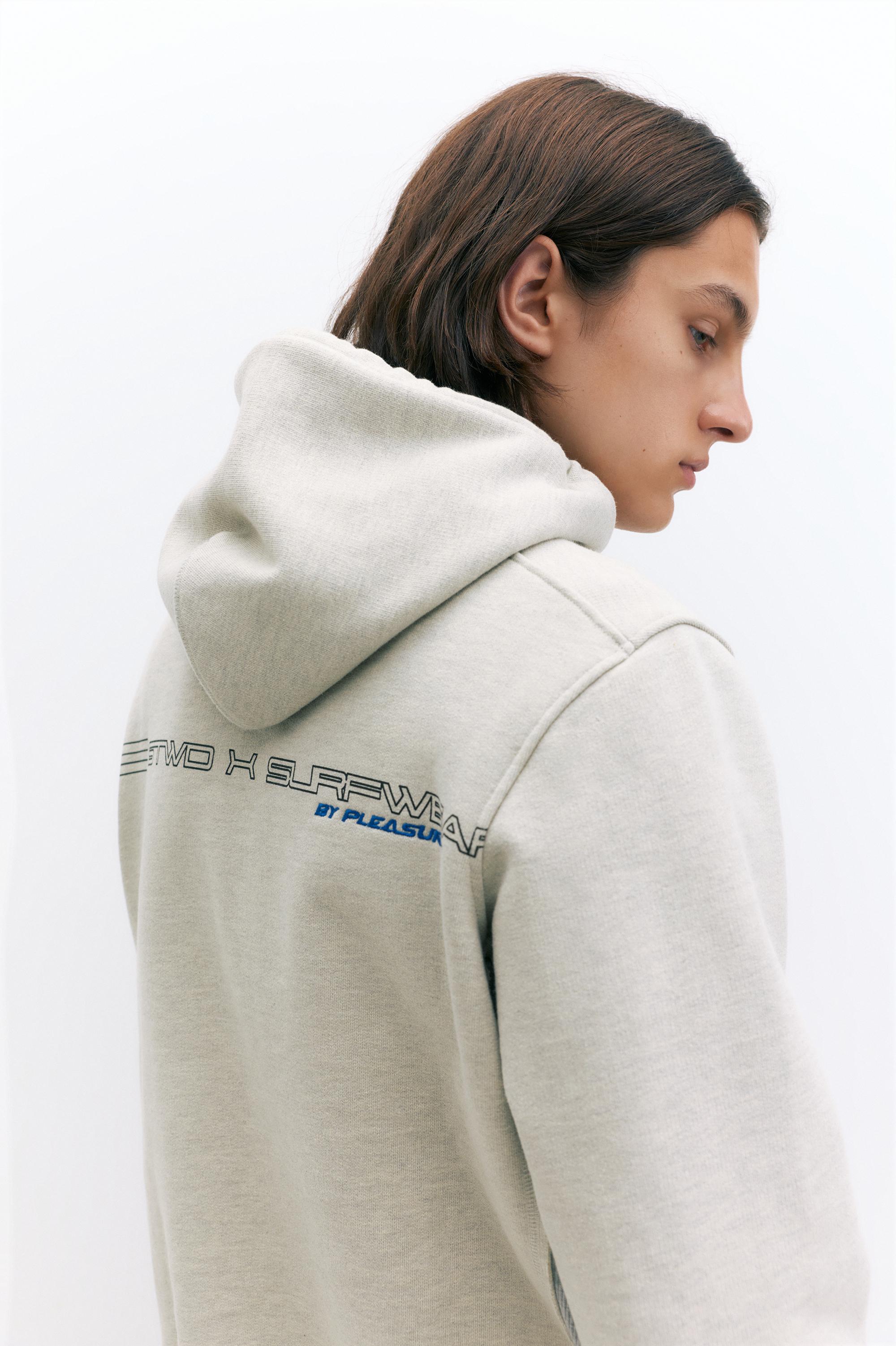 Pleasures x STWD hoodie — Grey/Camel