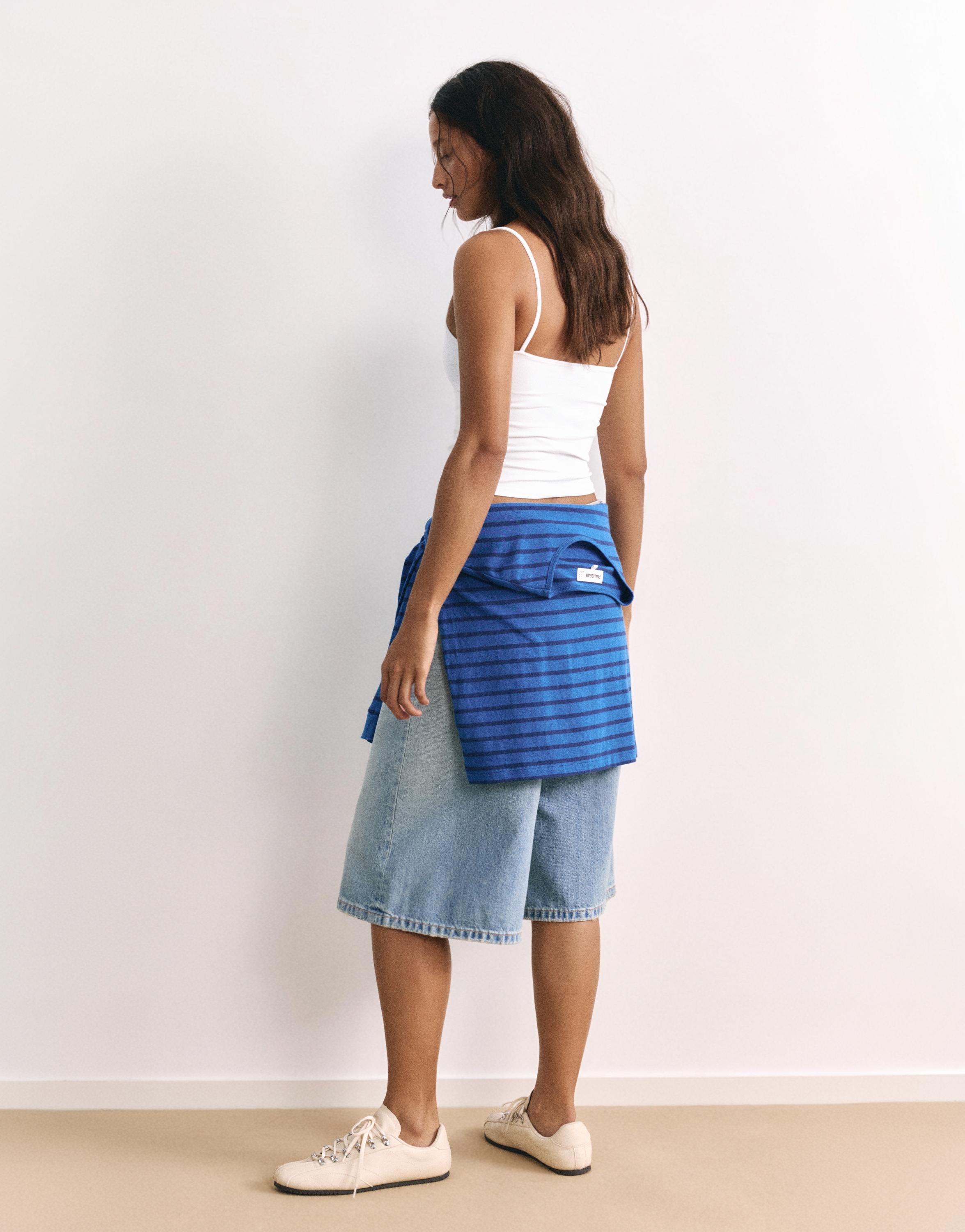 Number graphic strappy top — Ice