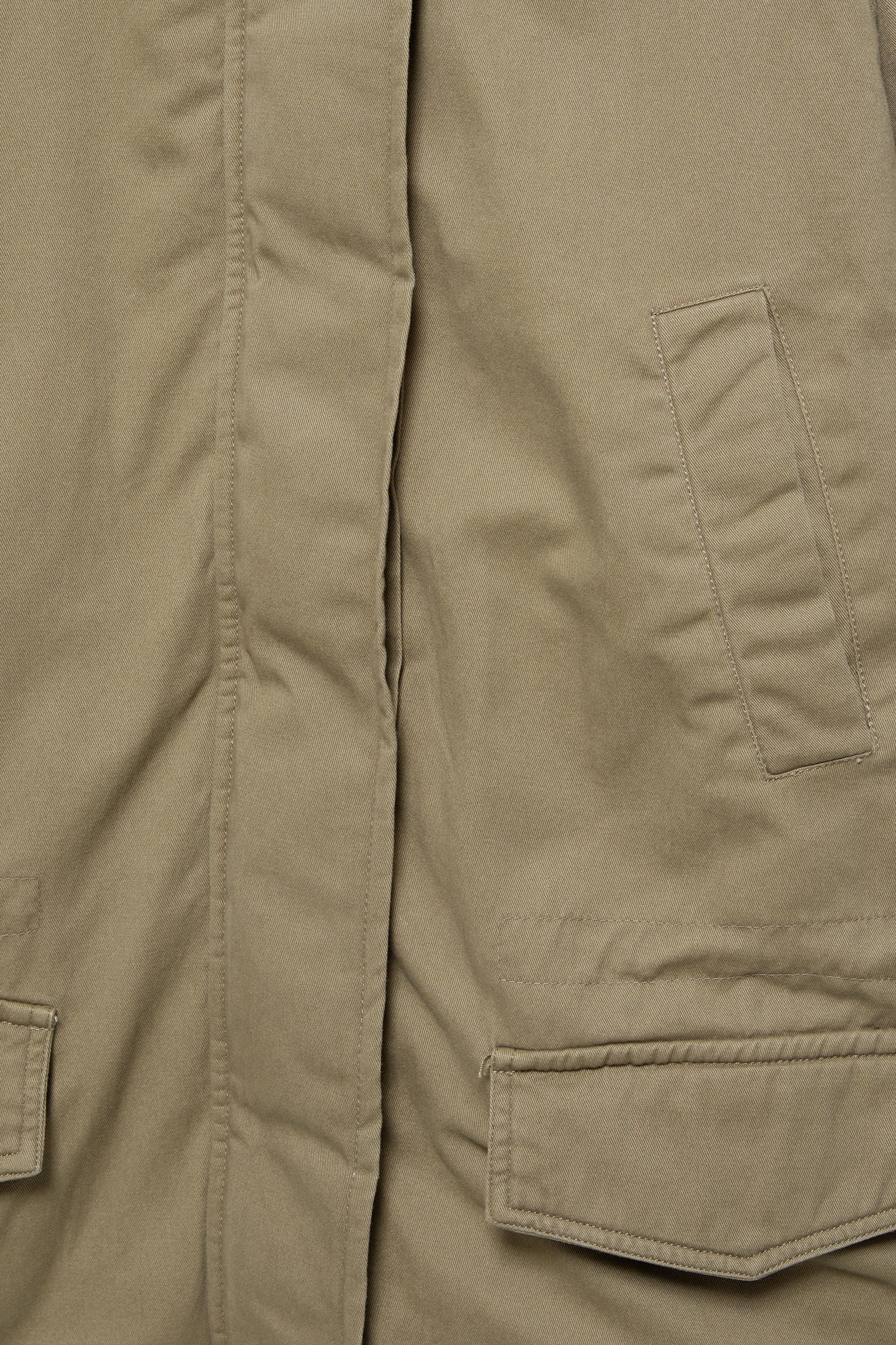 Short high-neck parka — Dark khaki