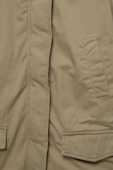 Short parka with a high neck — Dark khaki 9