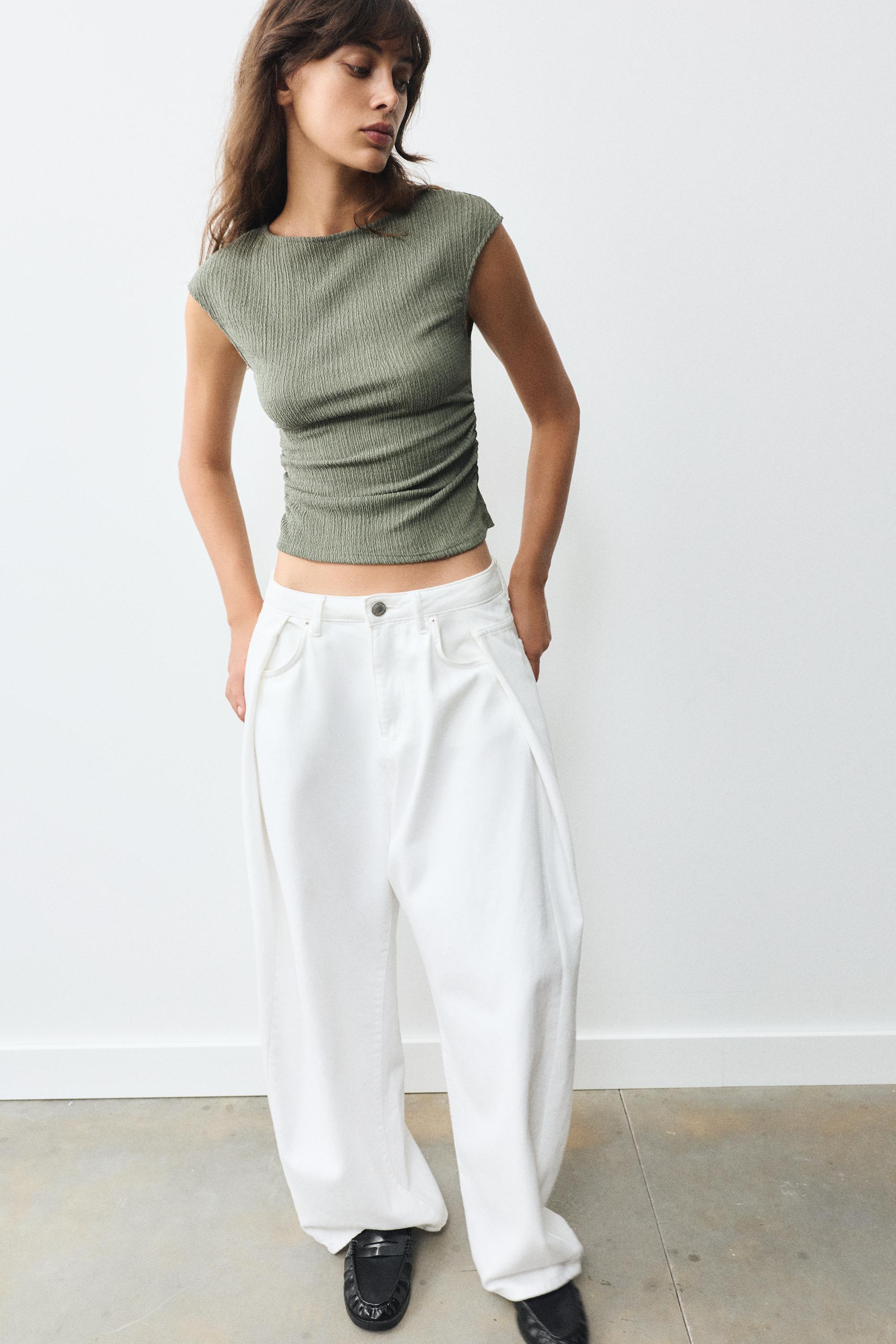 Crepe top — Khaki