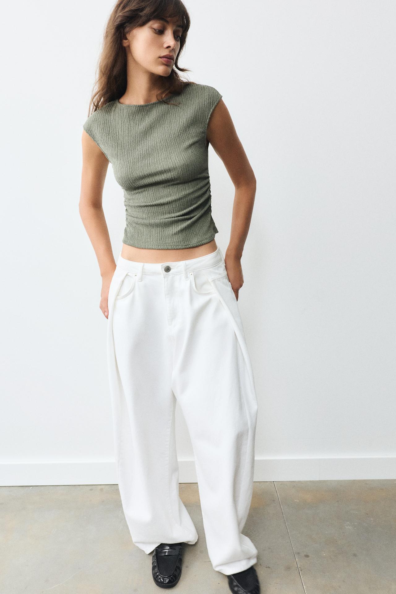 Crepe top — Khaki