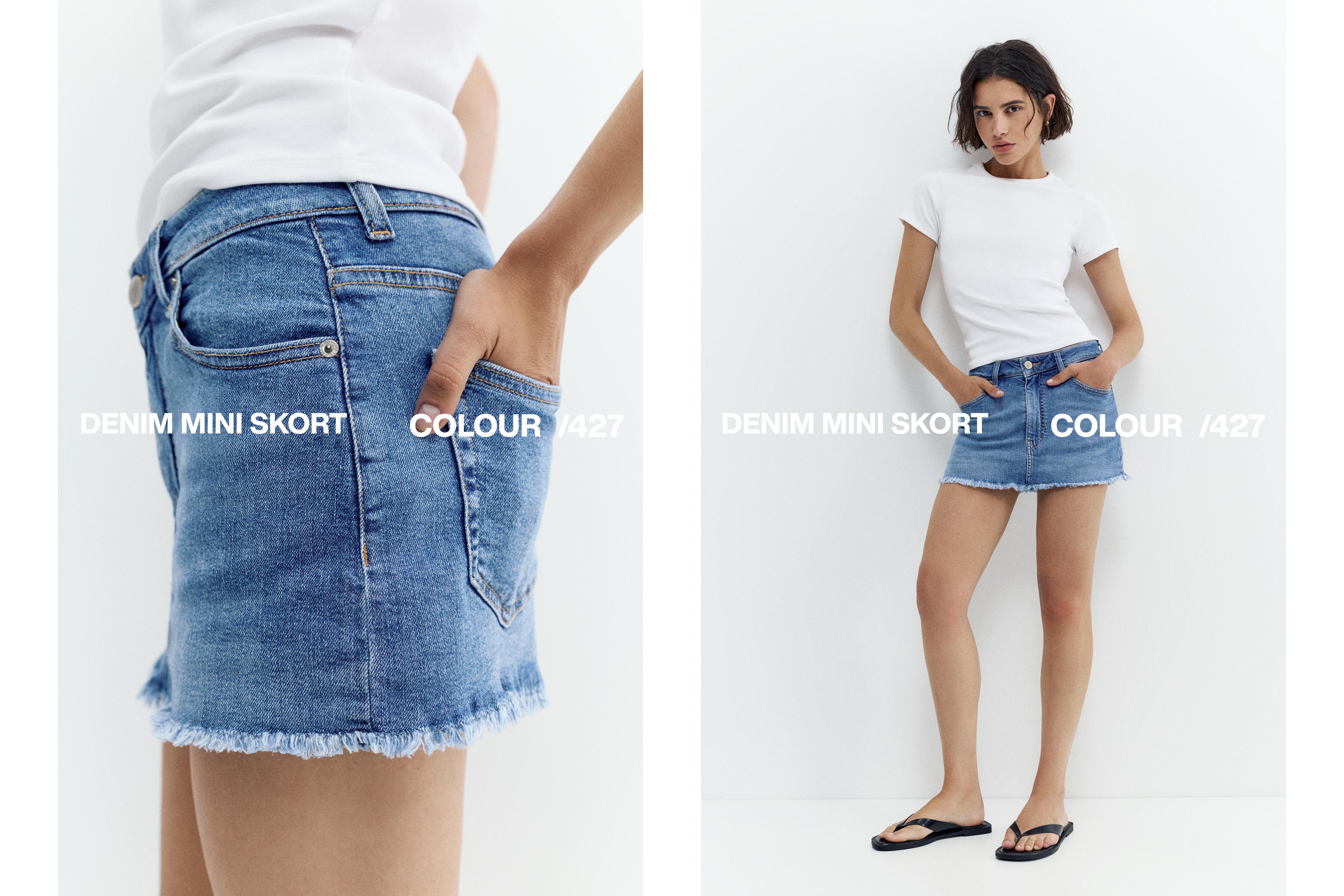 Denim skort — Medium blue