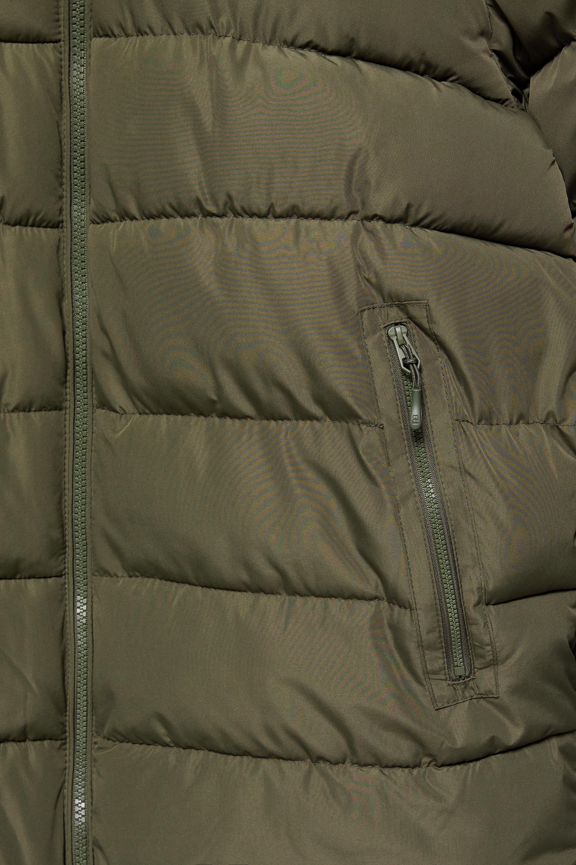 Puffer jacket with hood — Dark khaki