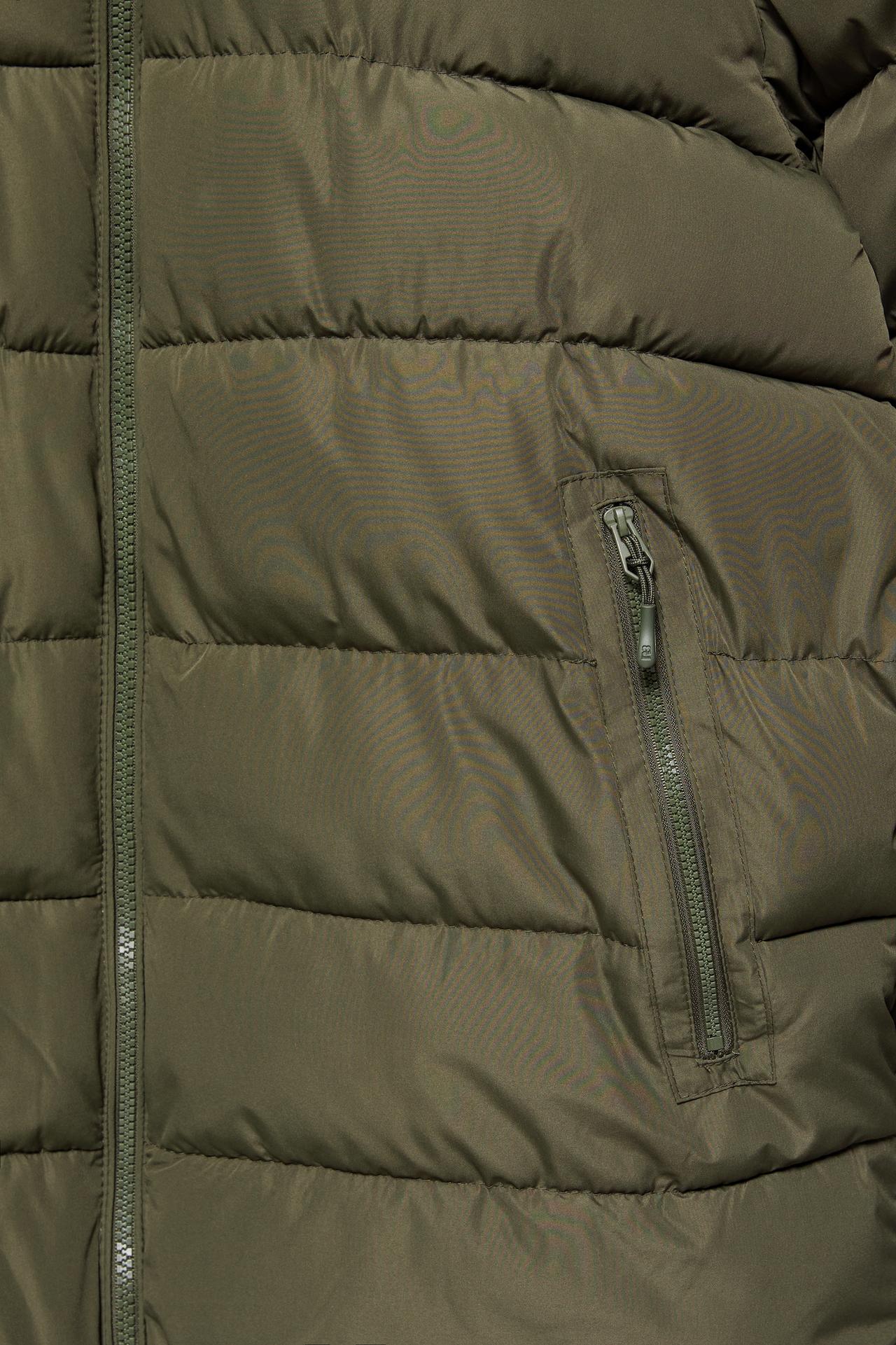 Puffer jacket with hood — Dark khaki