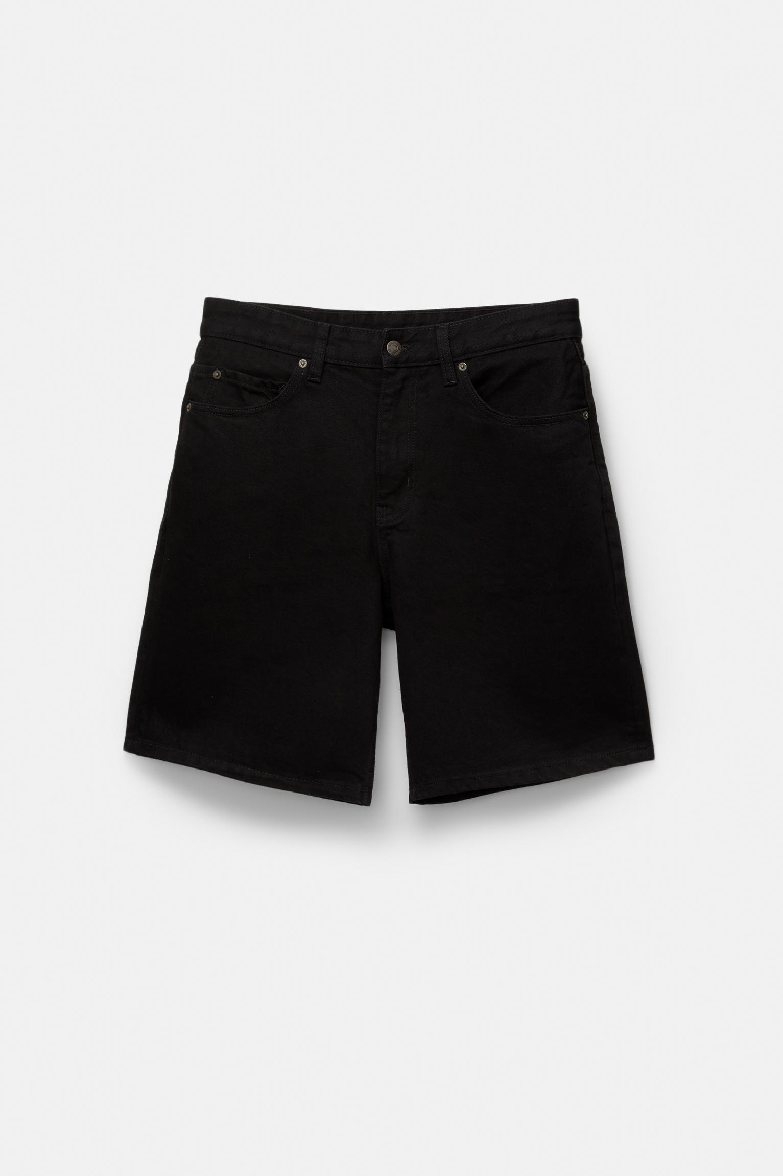 Standard denim Bermuda shorts — Black