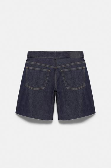 Low-rise denim Bermuda shorts — Navy 6
